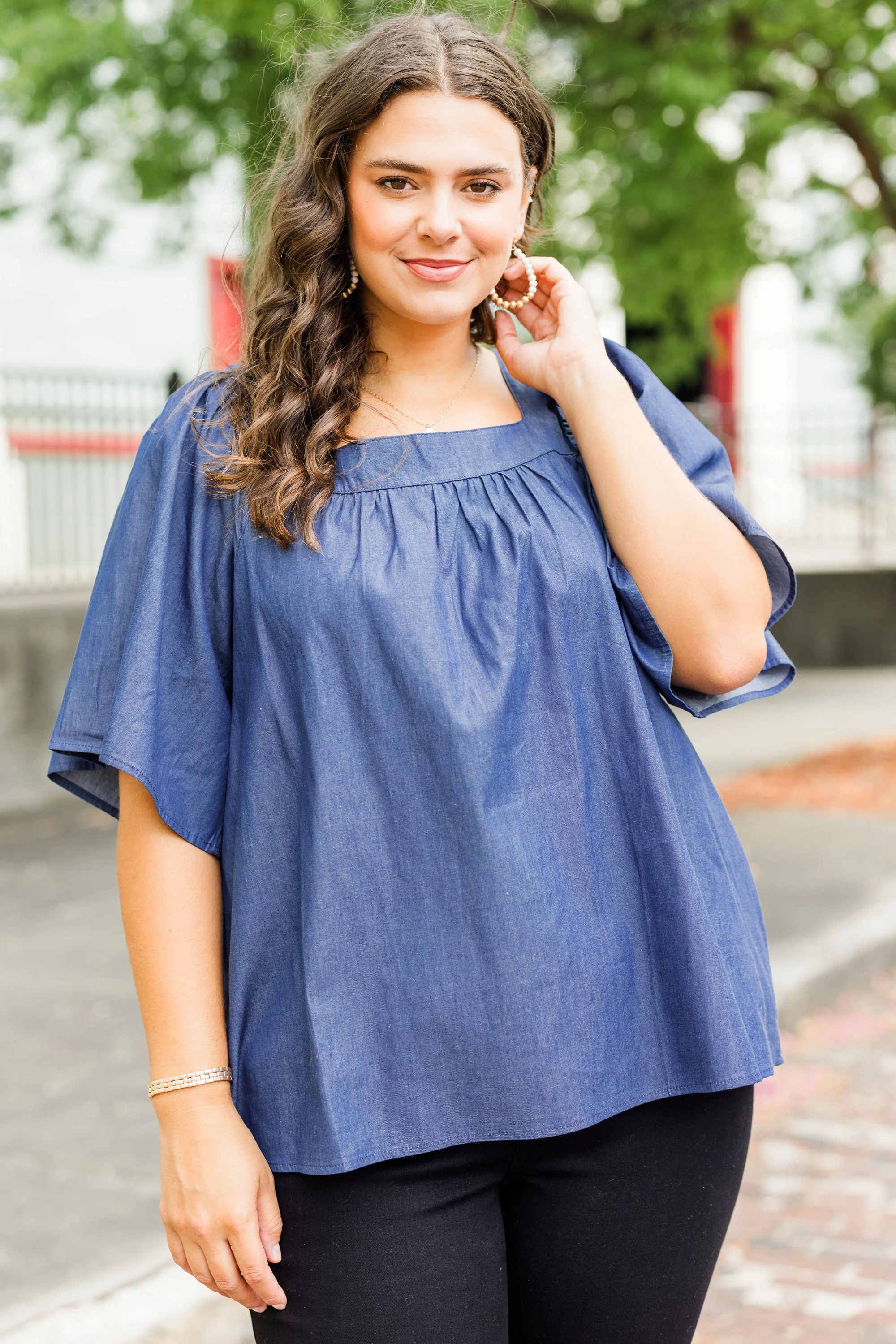 Blue Jean Babe Top, Medium Wash - Weilaico