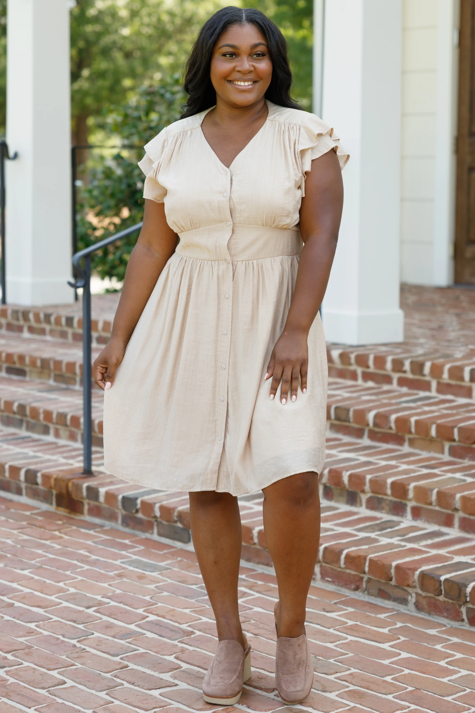 Nights Together Dress, Taupe - Weilaico