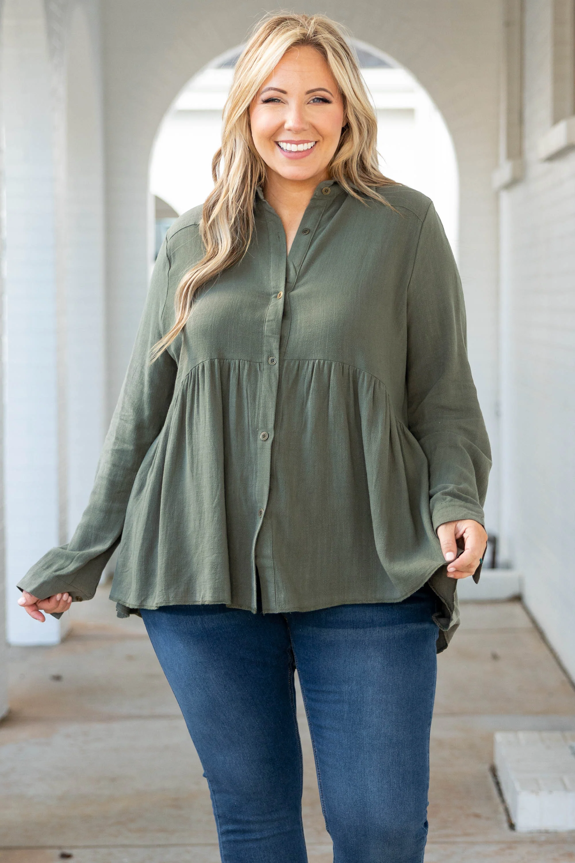 Call On Me Top, Army Green - Weilaico