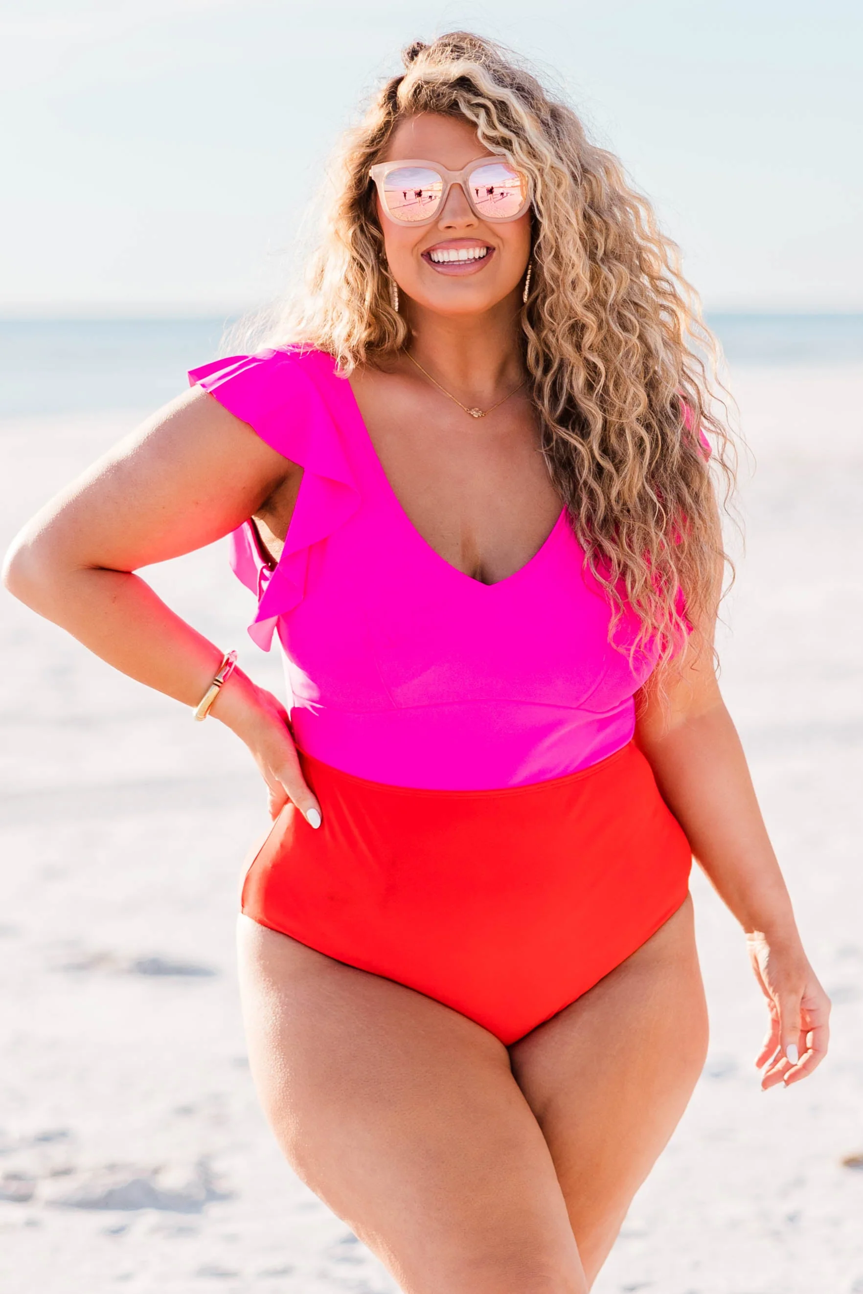 Spending My PTO Swimsuit, Pink-Red - Weilaico