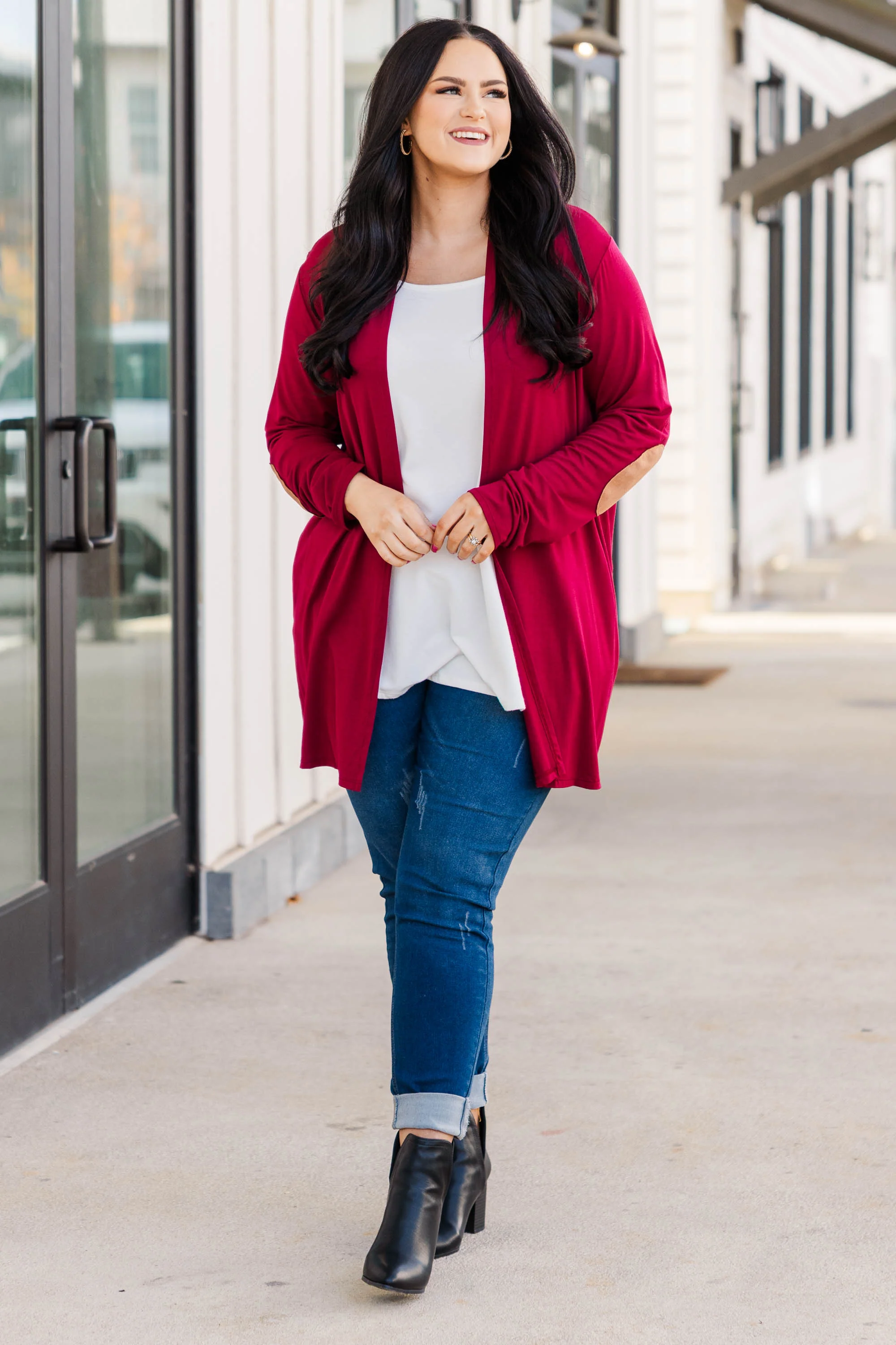 Bunny Wishes Cardigan, Burgundy - Weilaico