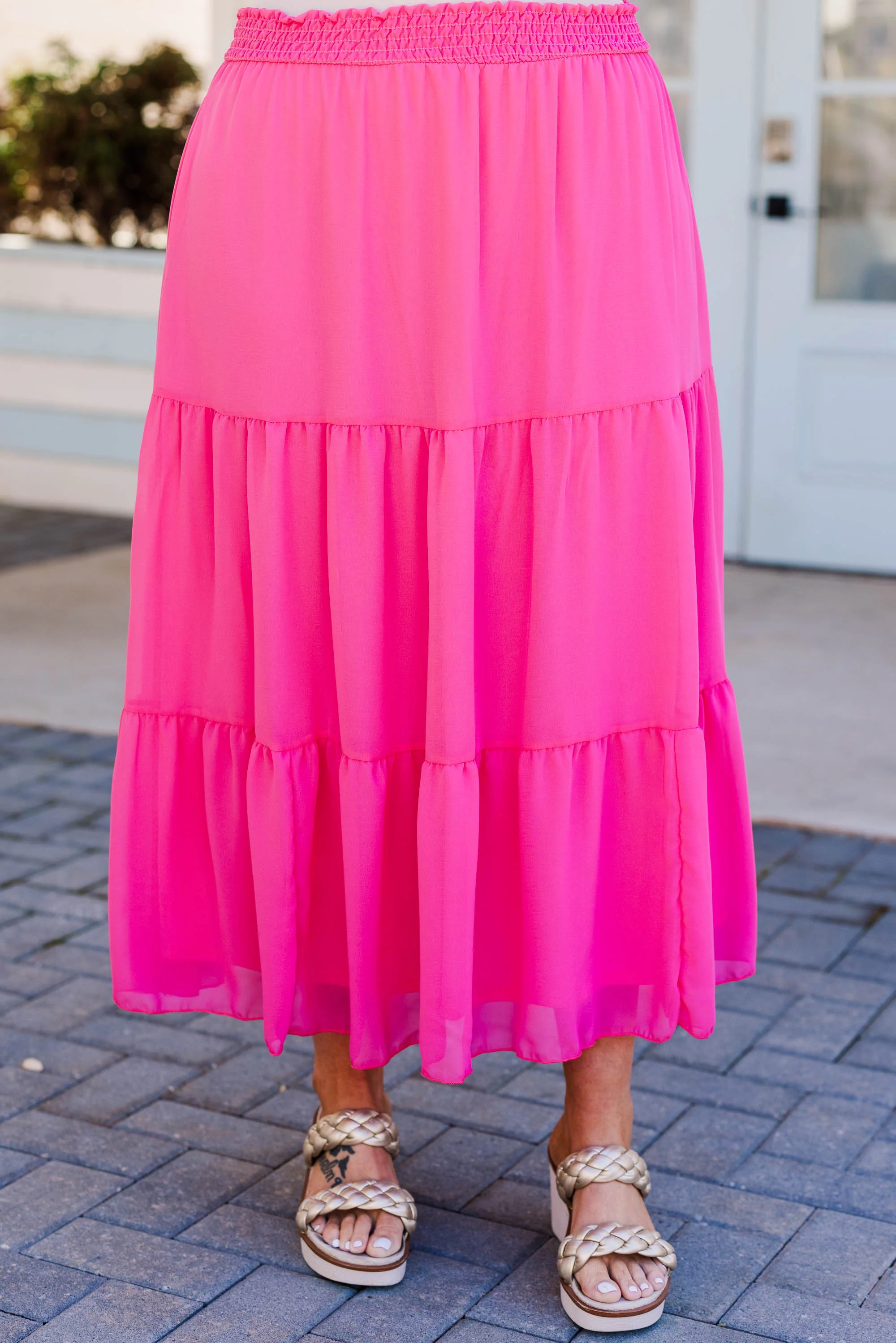 What To Say Skirt, Fuchsia - Weilaico