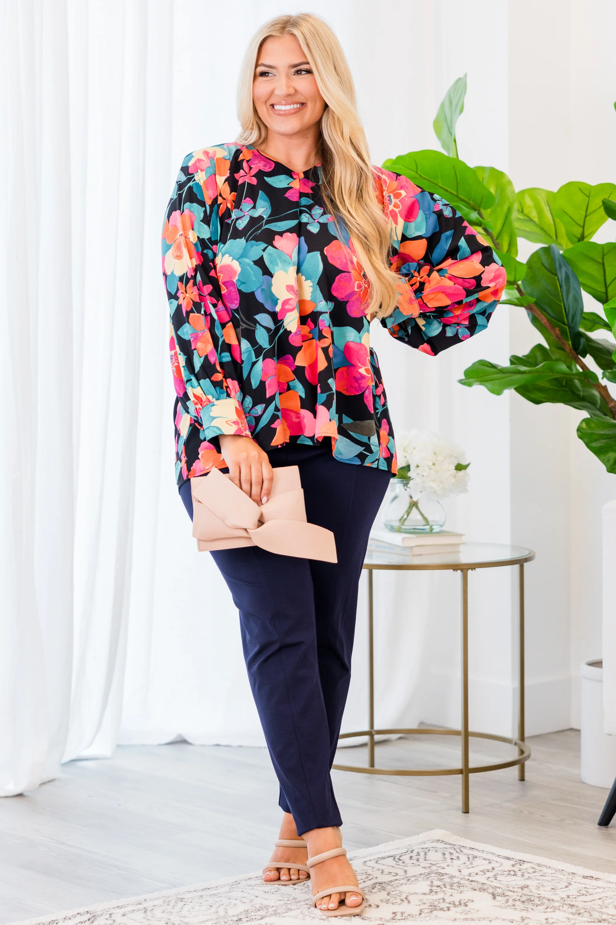 Southern Sweetness Top, Black-Multi - Weilaico