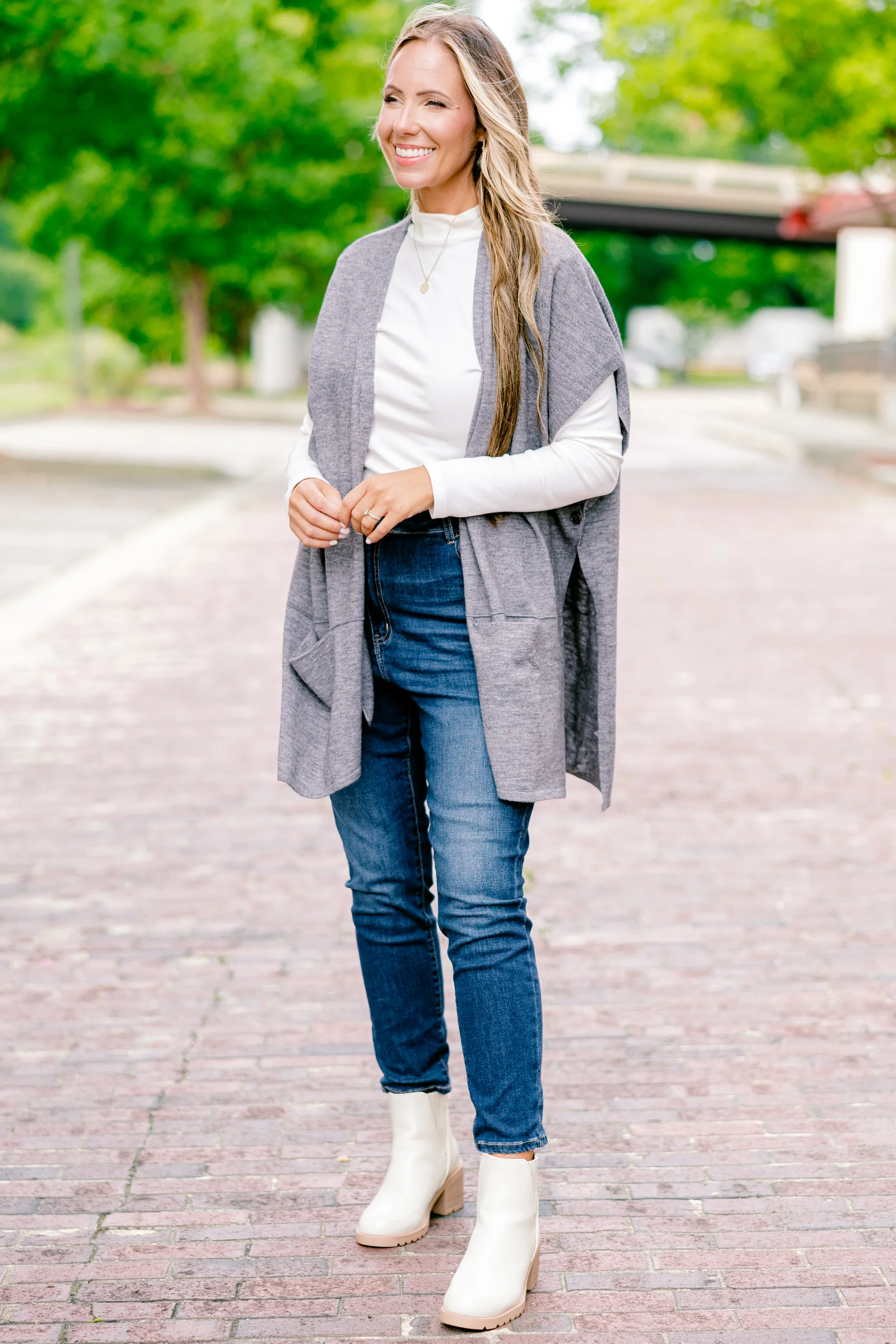 Great Day Cardigan, Heather Grey - Weilaico