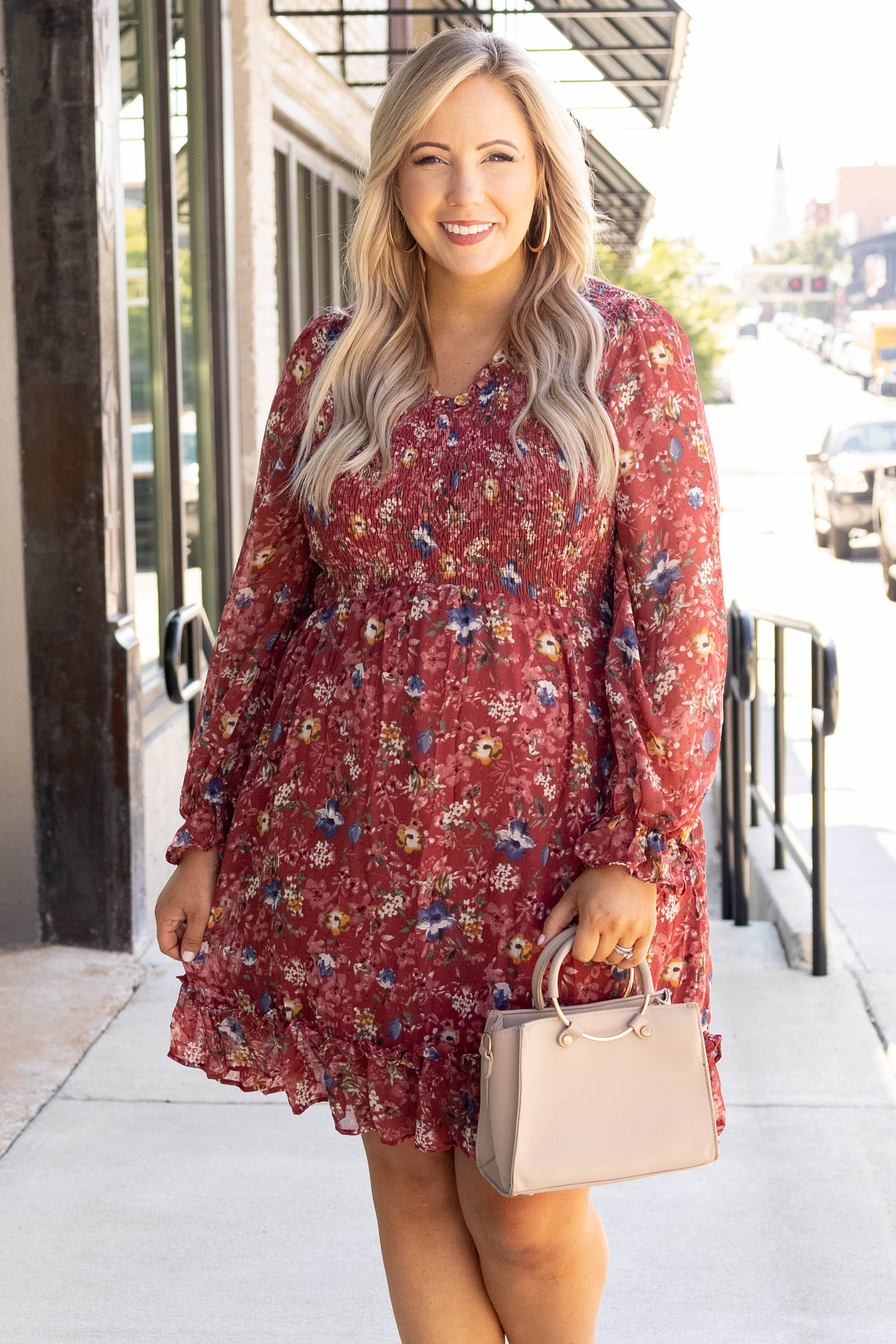 Midnight Train To Georgia Dress, Burgundy - Weilaico