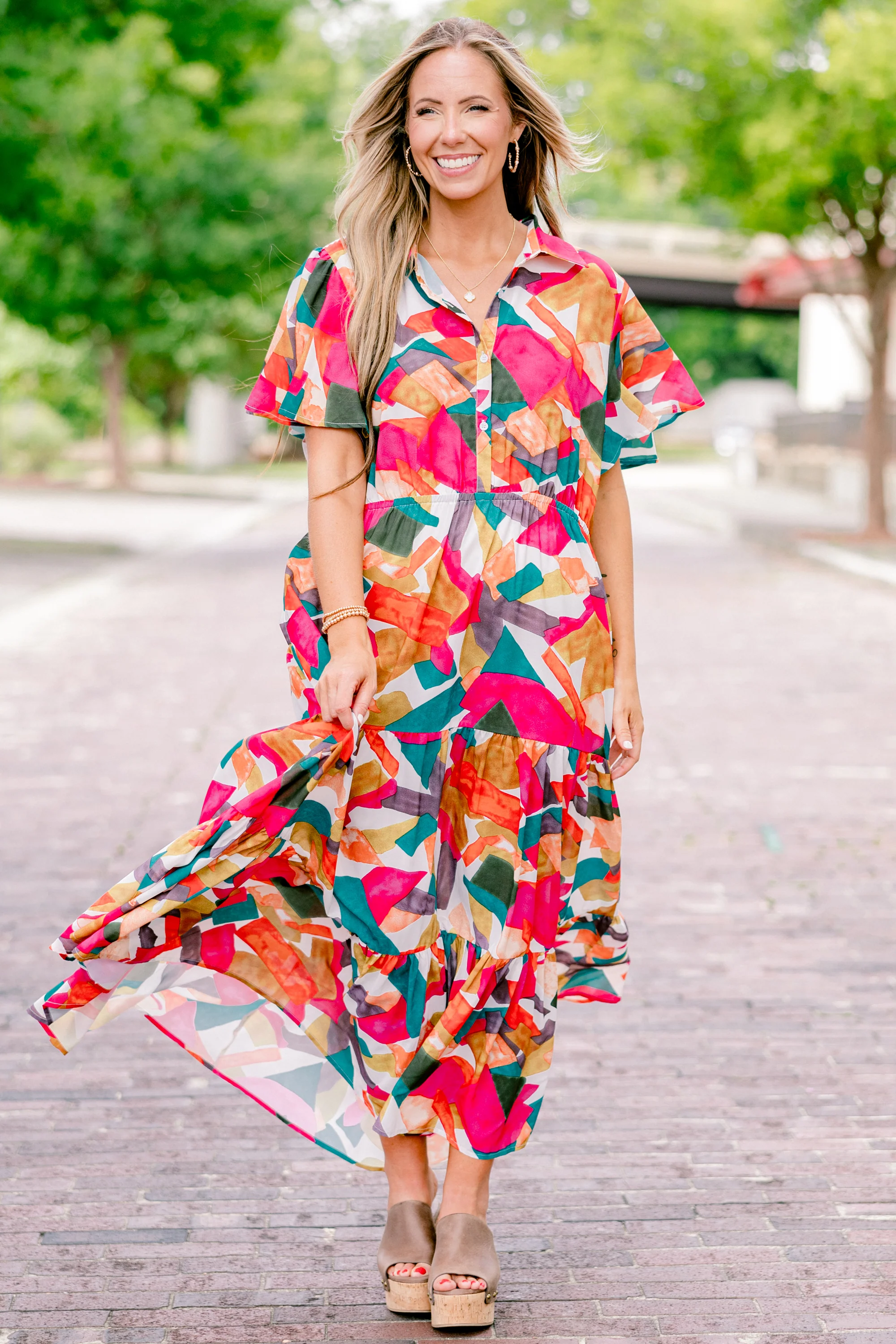 Just Takes Time Dress, Rust - Weilaico