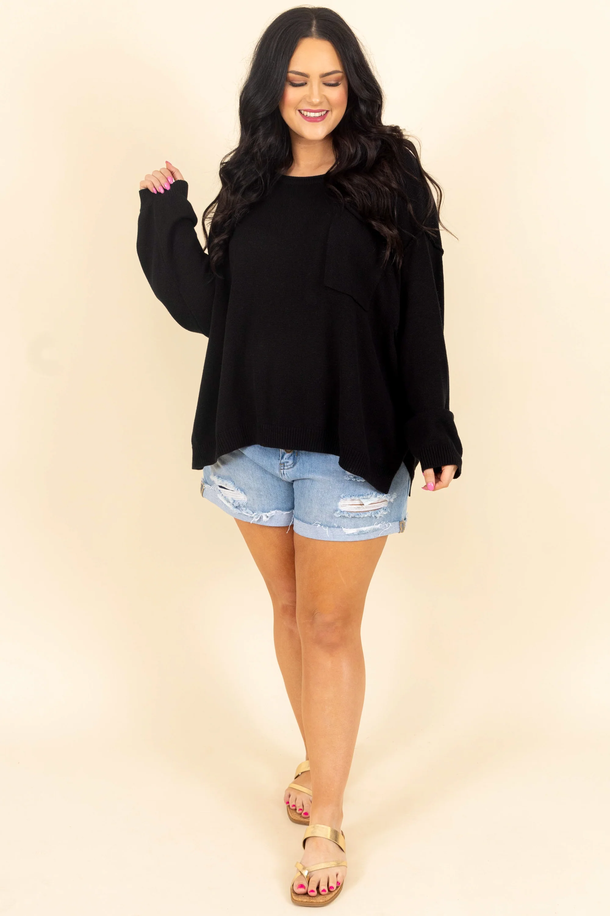 Let Me Be Sweater, Black - Weilaico