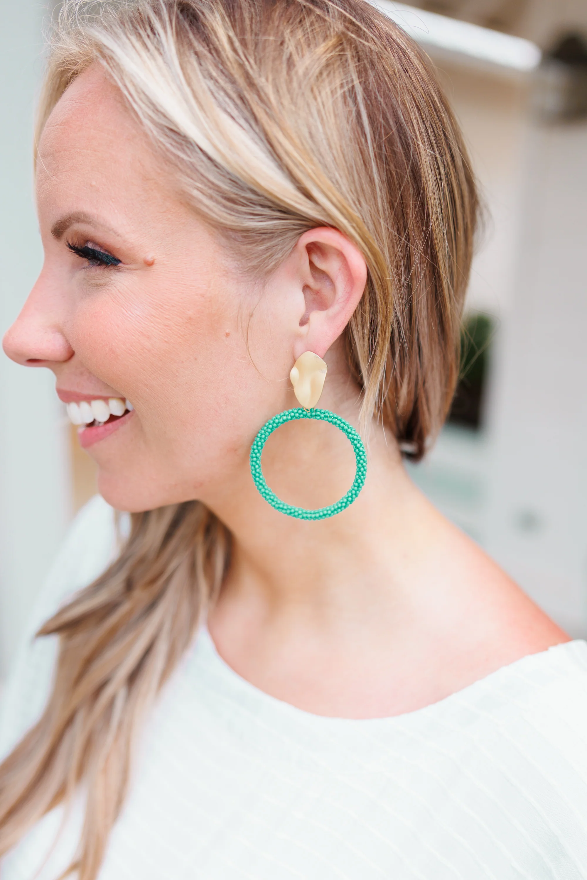 Little Lady Earrings, Teal - Weilaico