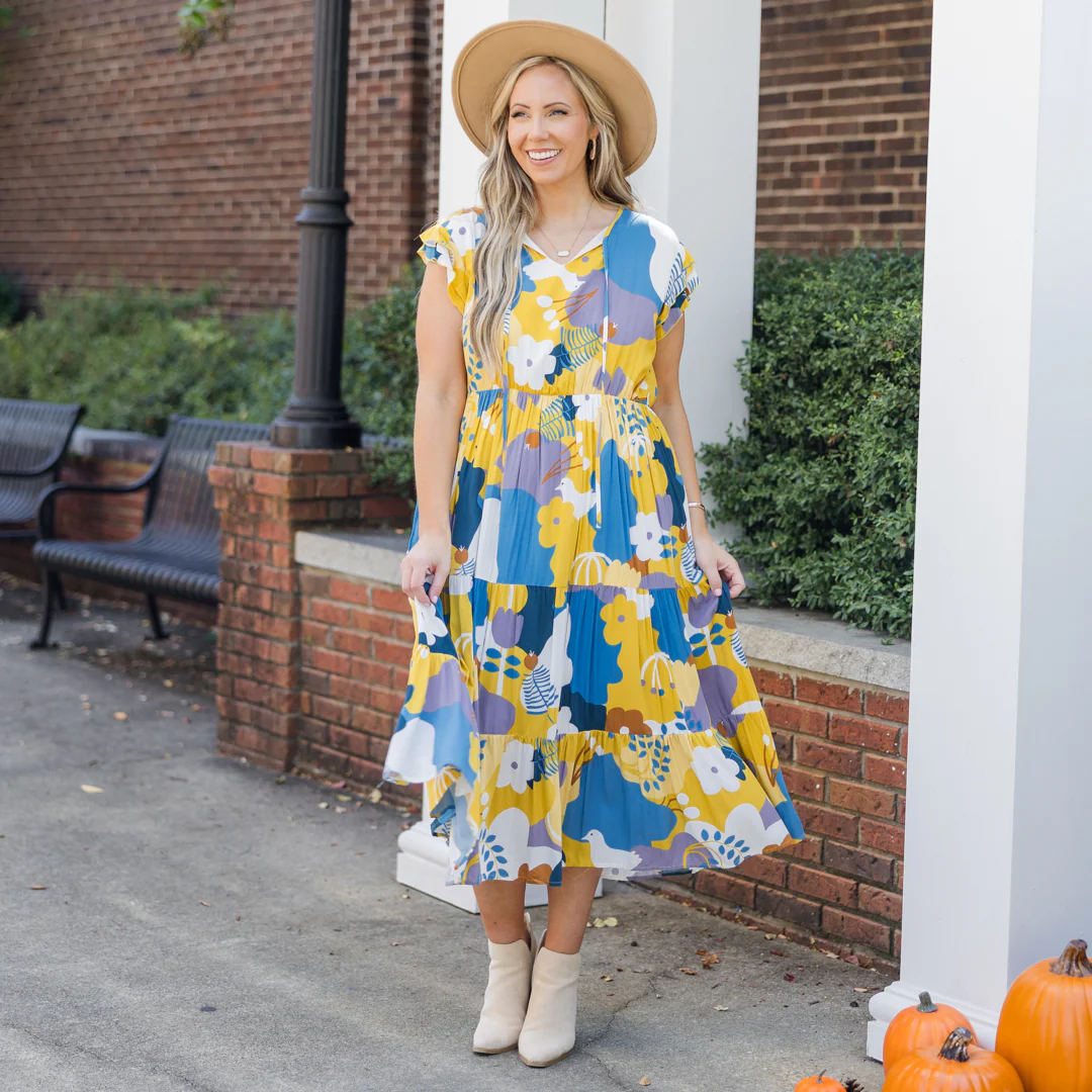 Love And Care Dress, Mustard - Weilaico