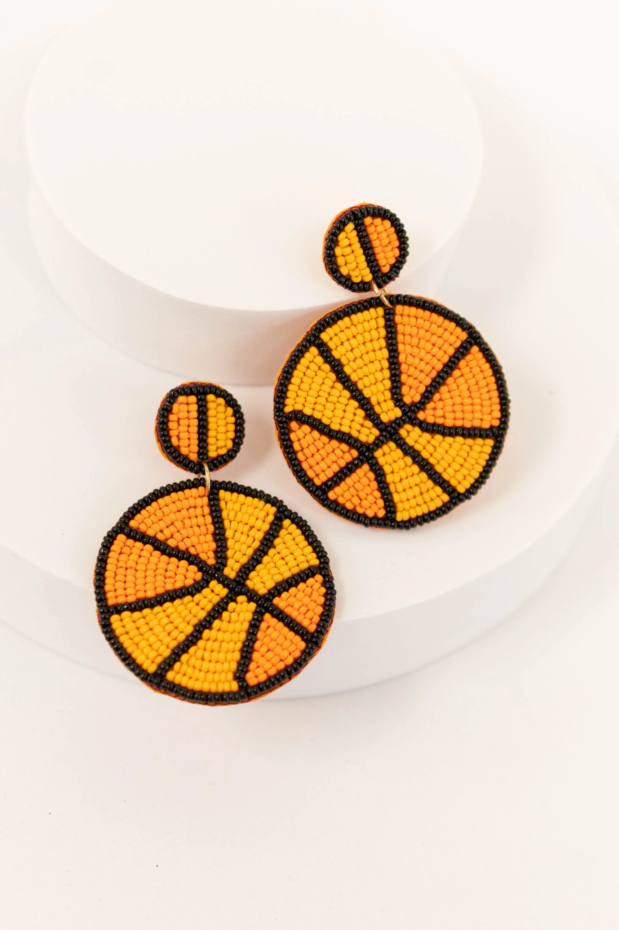 On The Court Earrings, Orange - Weilaico