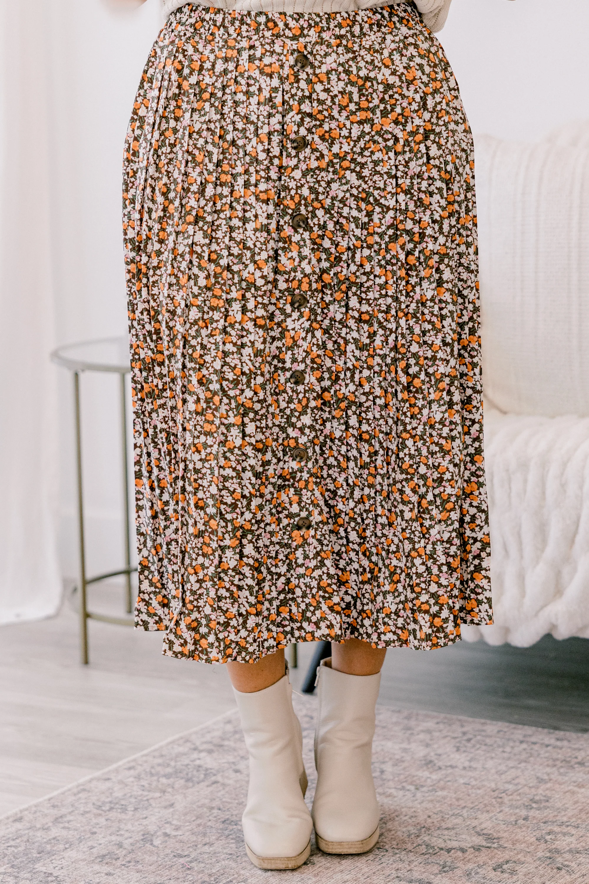 Never A Bad Day Skirt, Brown - Weilaico