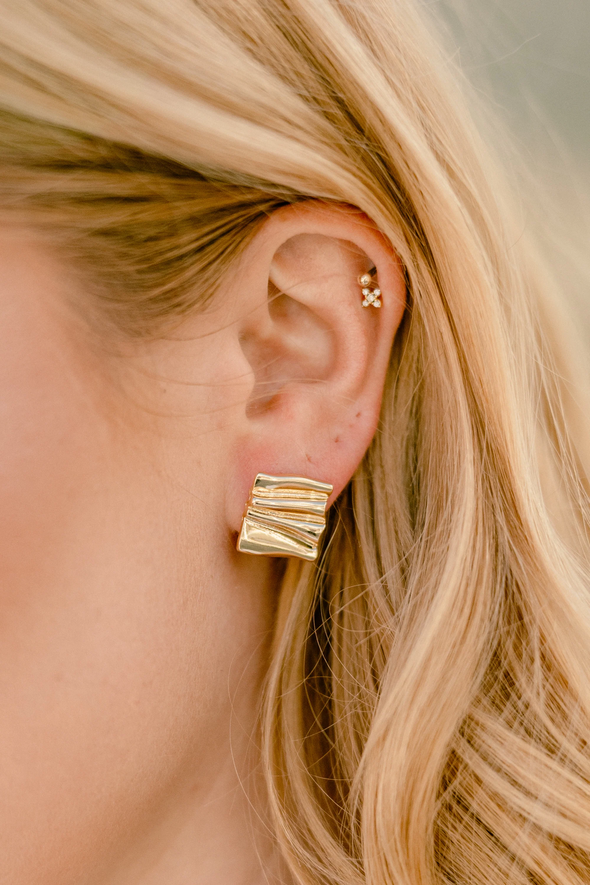 Keep It Together Earrings, Gold - Weilaico