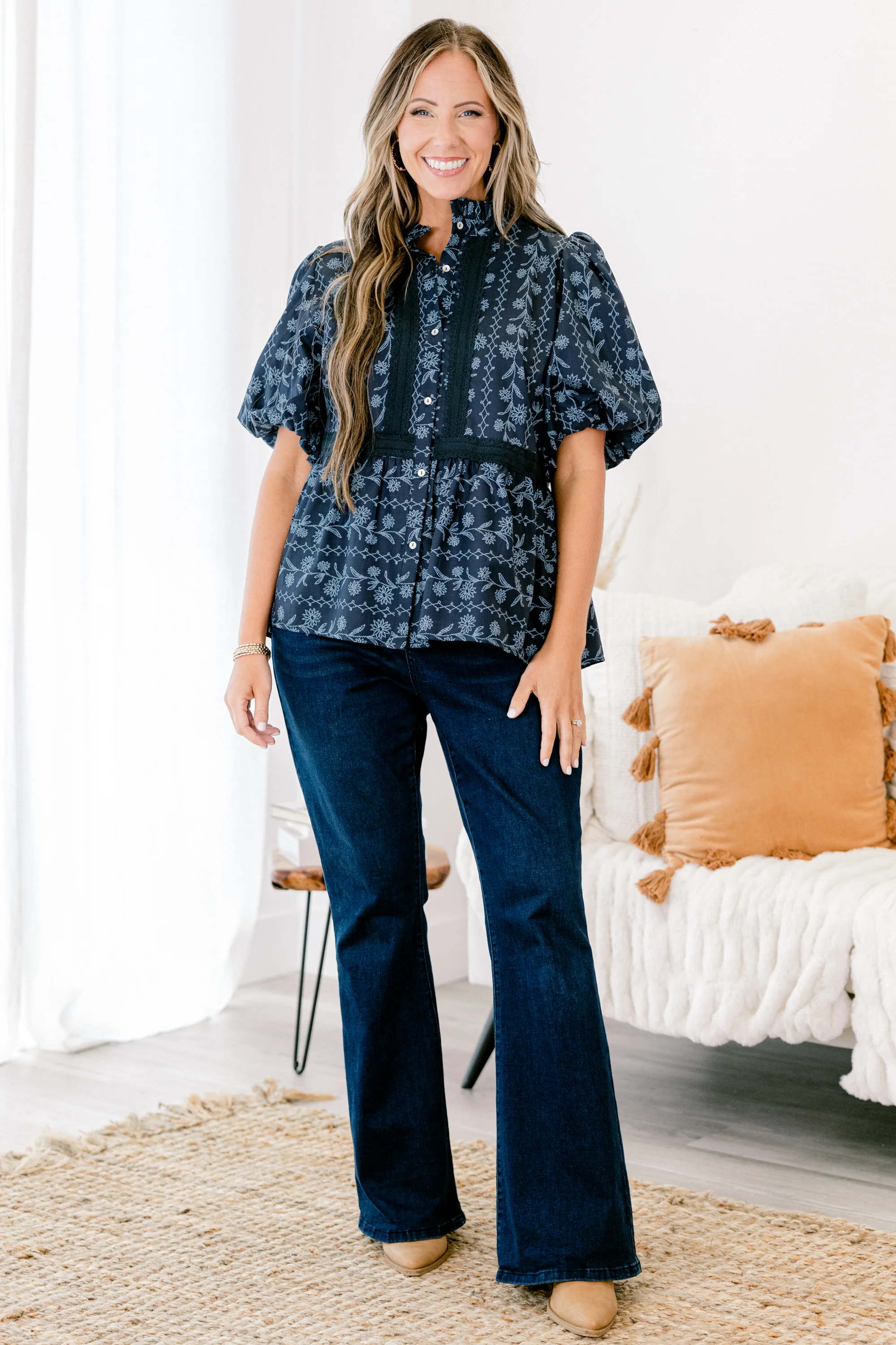 Delicate Love Top, Blue - Weilaico