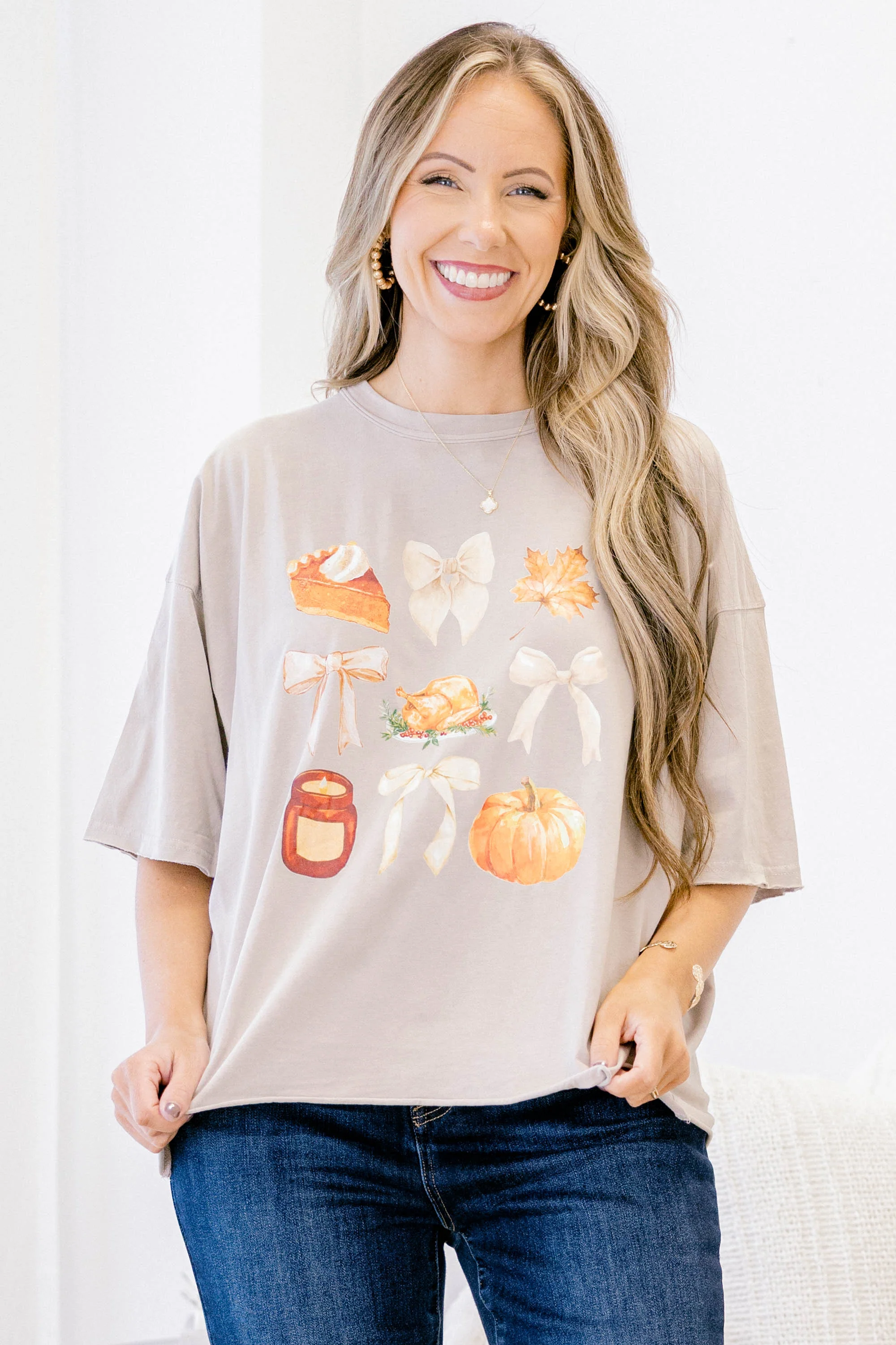 Favorite Foods Vintage Wash Tee, Stone - Weilaico