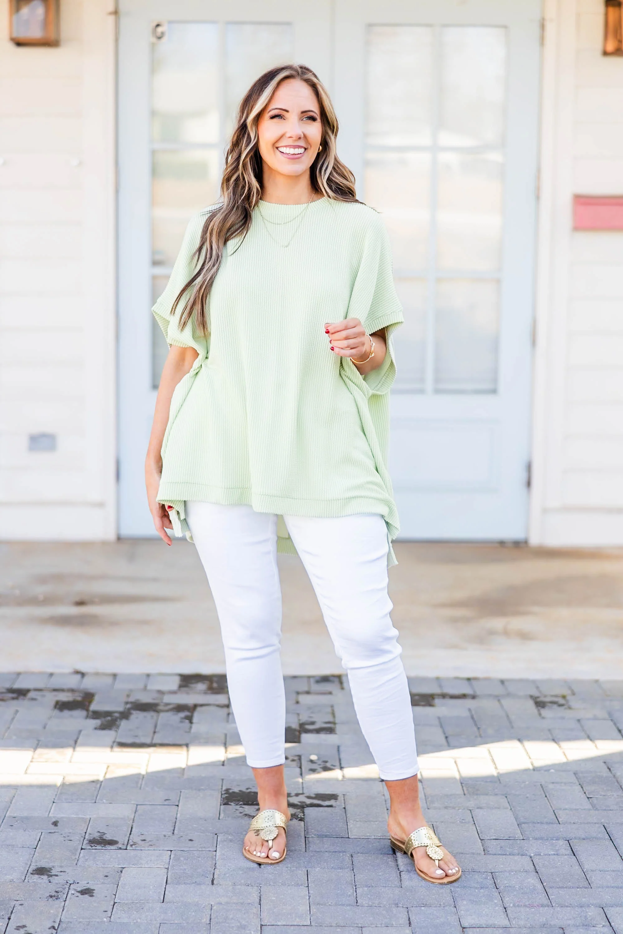 All About Knits Top, Sage - Weilaico