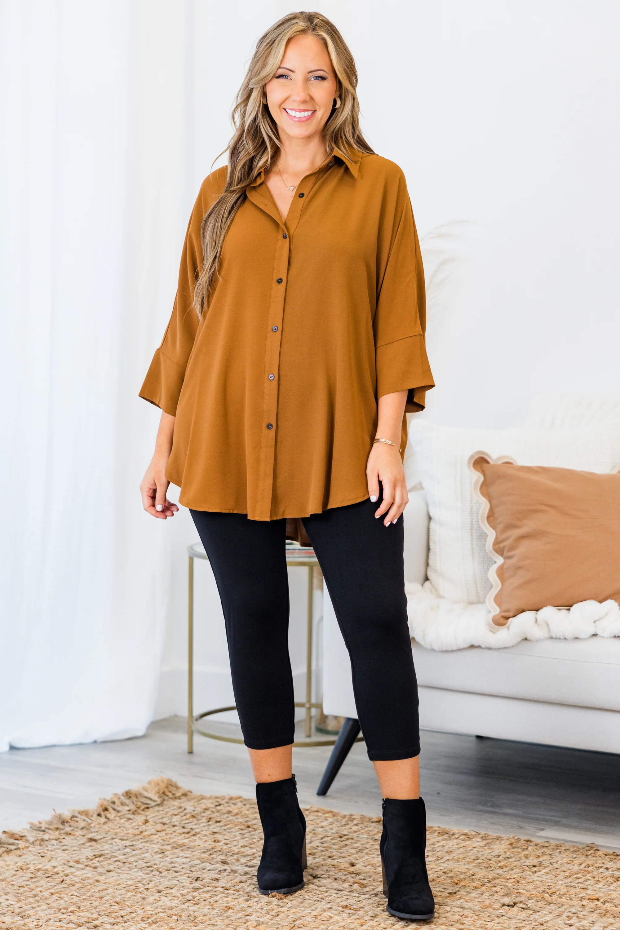 Working Babe Top, Brown - Weilaico