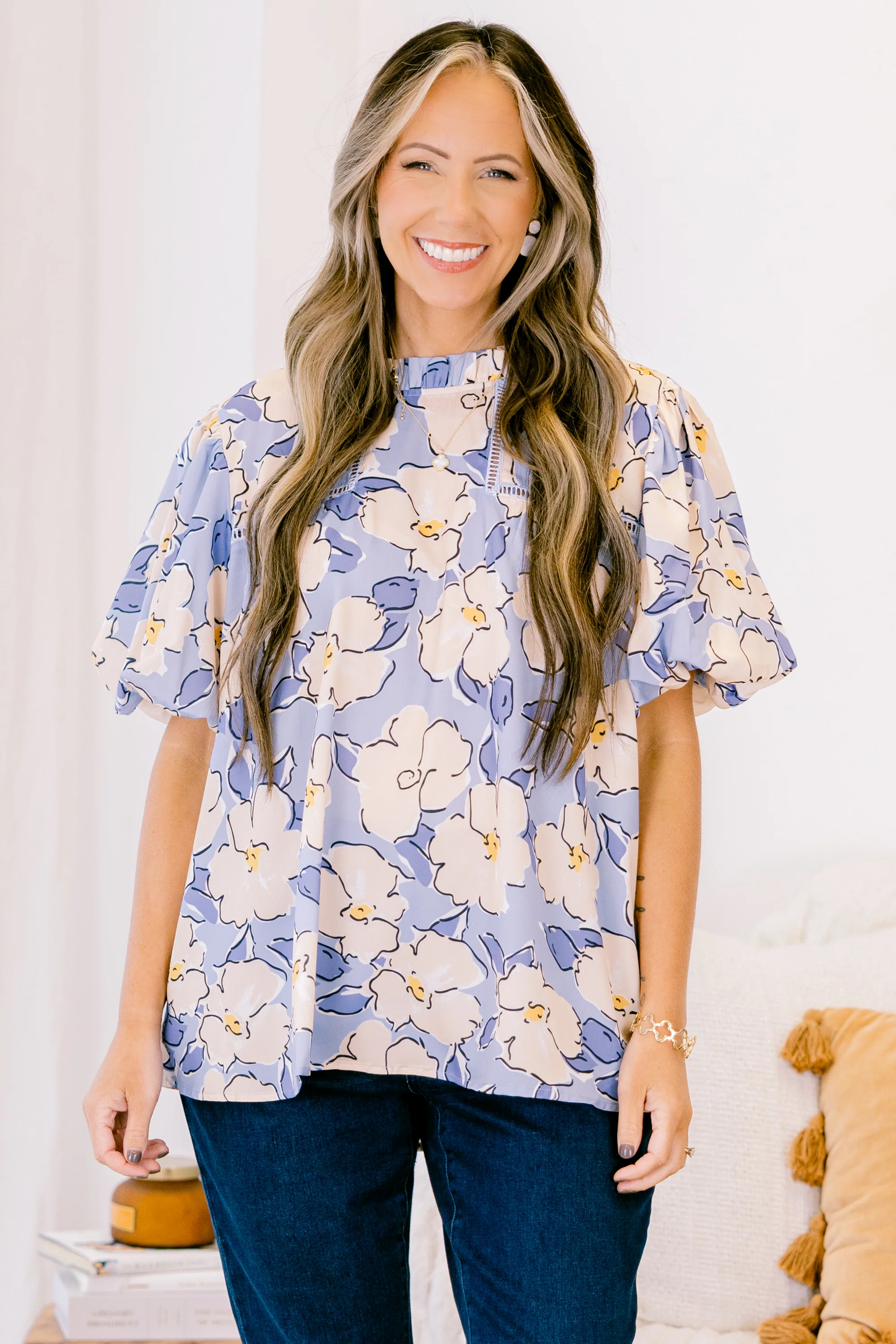 Focusing On Myself Top, Periwinkle - Weilaico