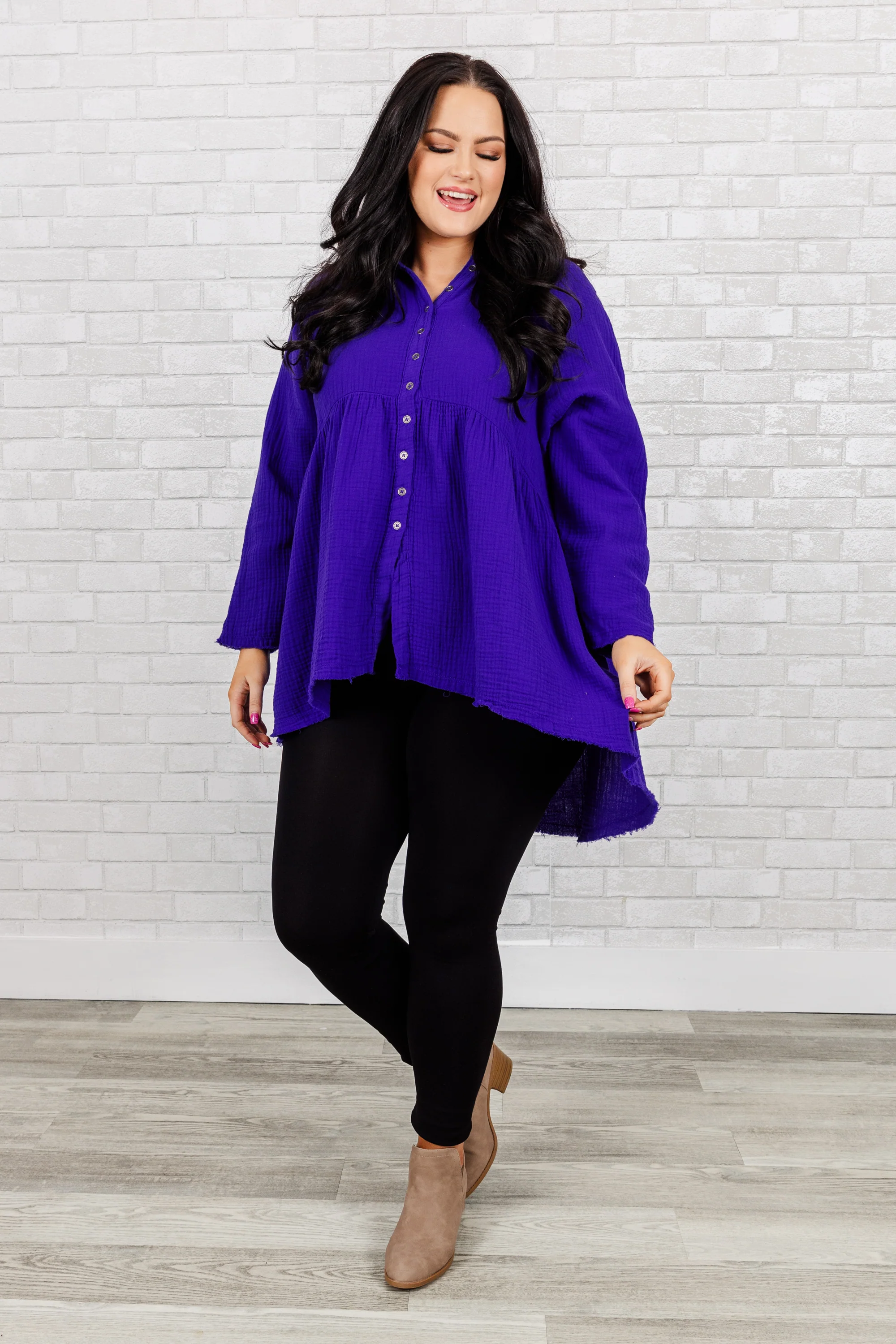 Stuck In Her Daydream Top, Bright Blue - Weilaico