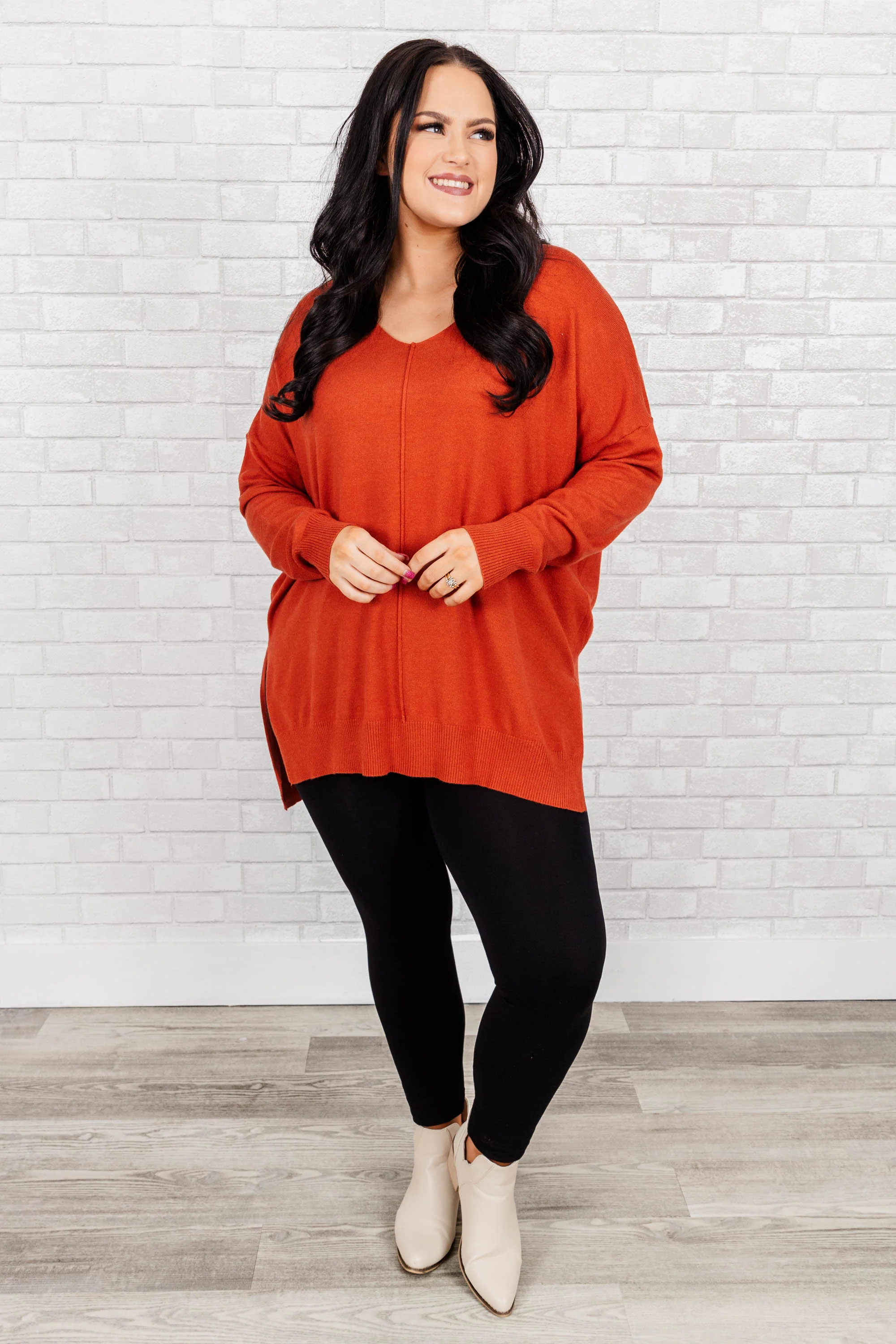 Miss Who I Was Sweater, Copper - Weilaico