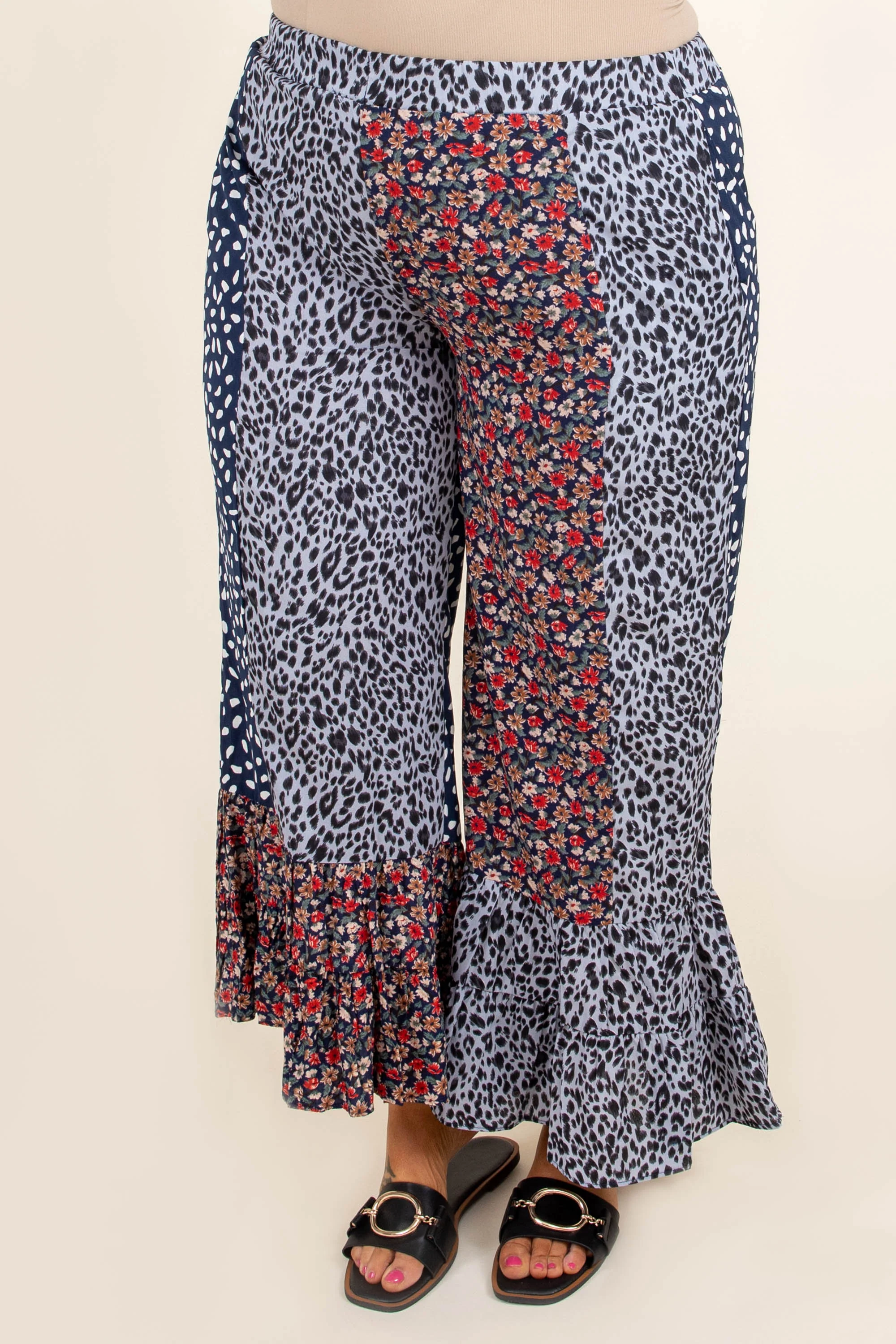 Poppy Strolls Pants, Navy Mix - Weilaico
