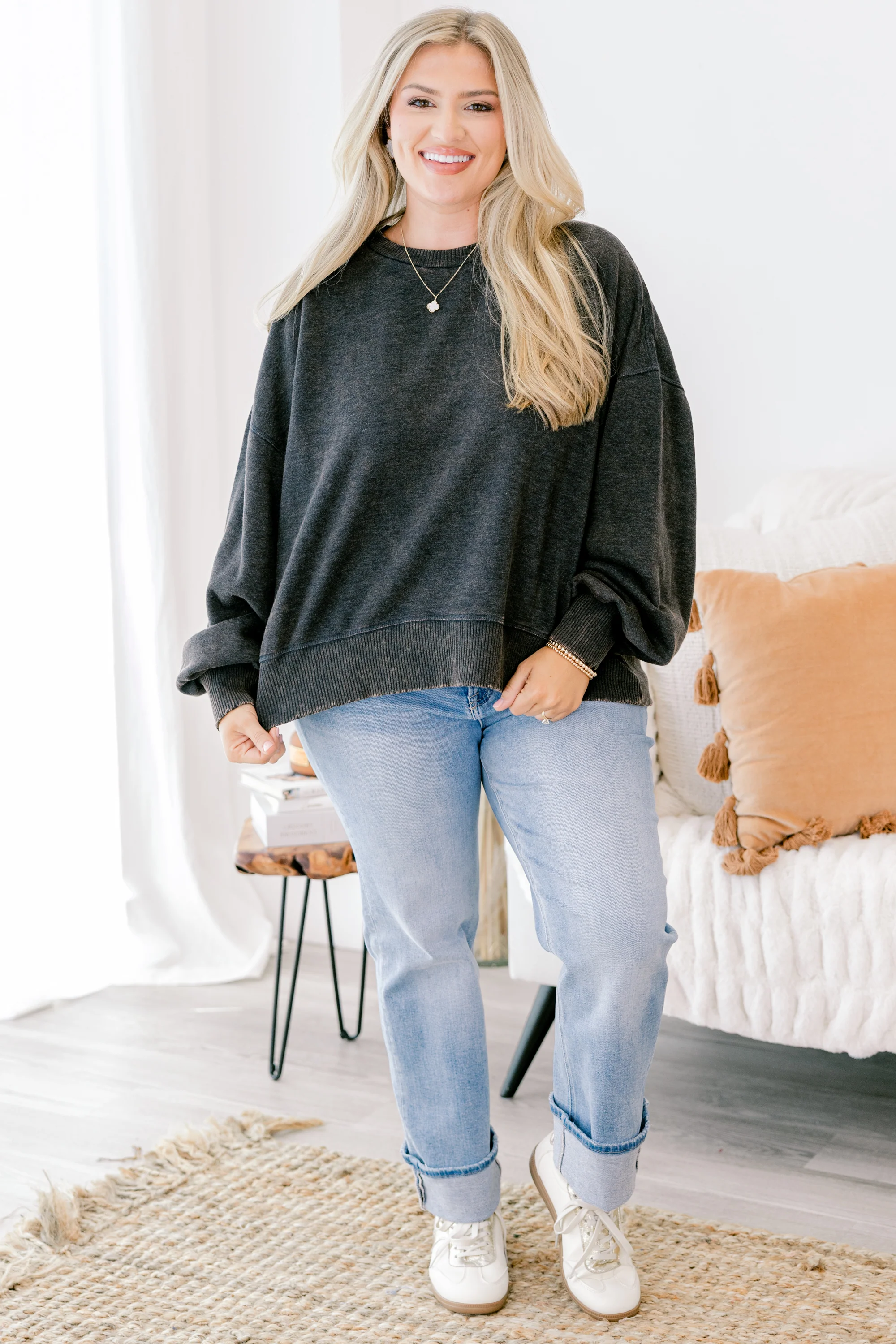 Only Getting Started Pullover, Black - Weilaico