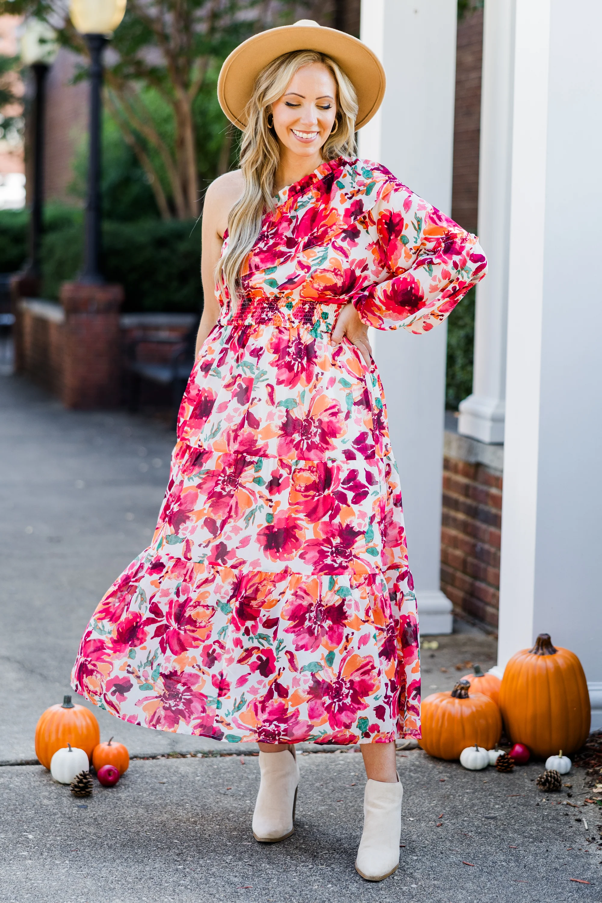 Love In The Moment Maxi Dress, Red Floral - Weilaico