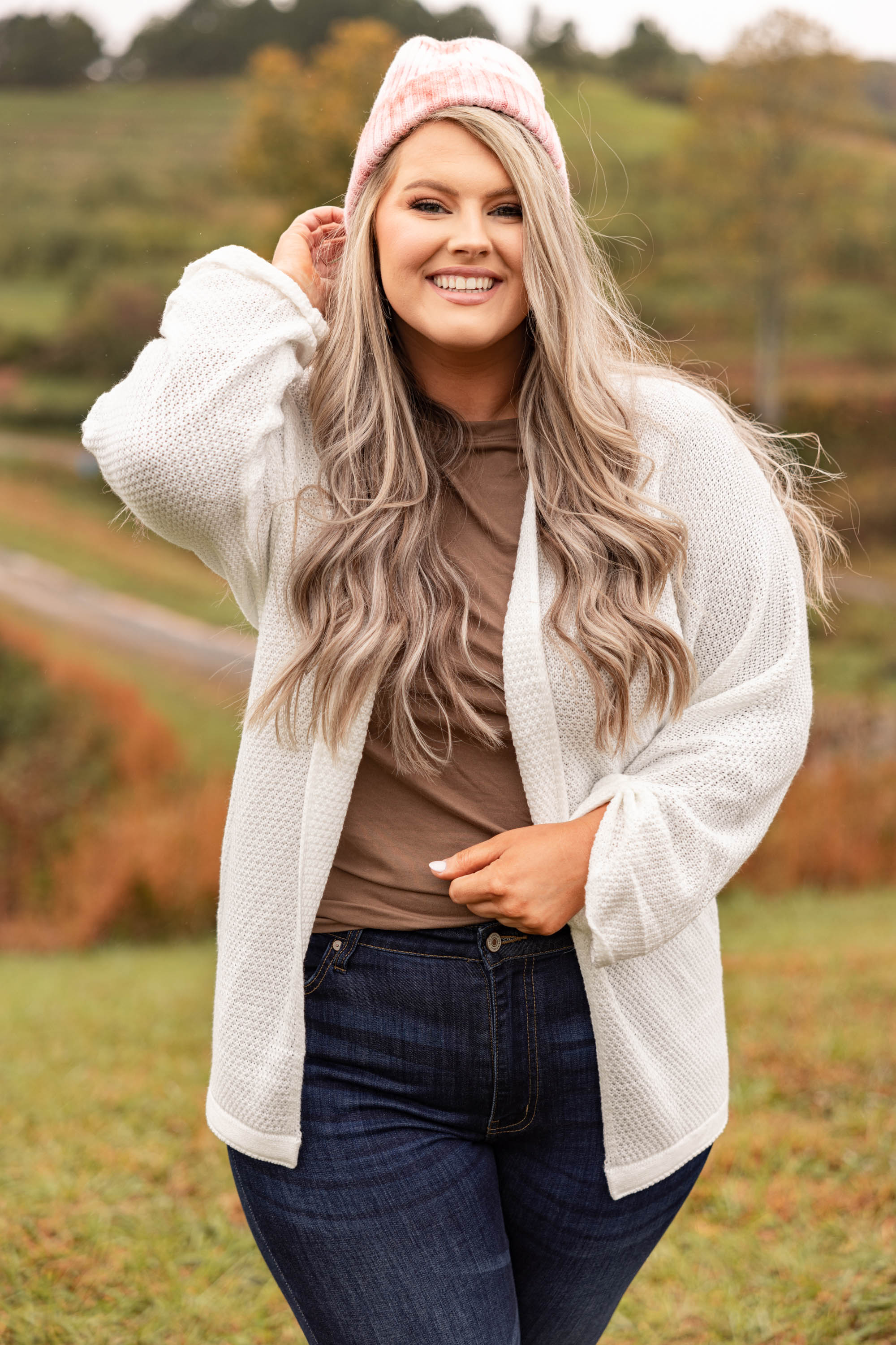 Painted In Color Beanie, Peach - Weilaico