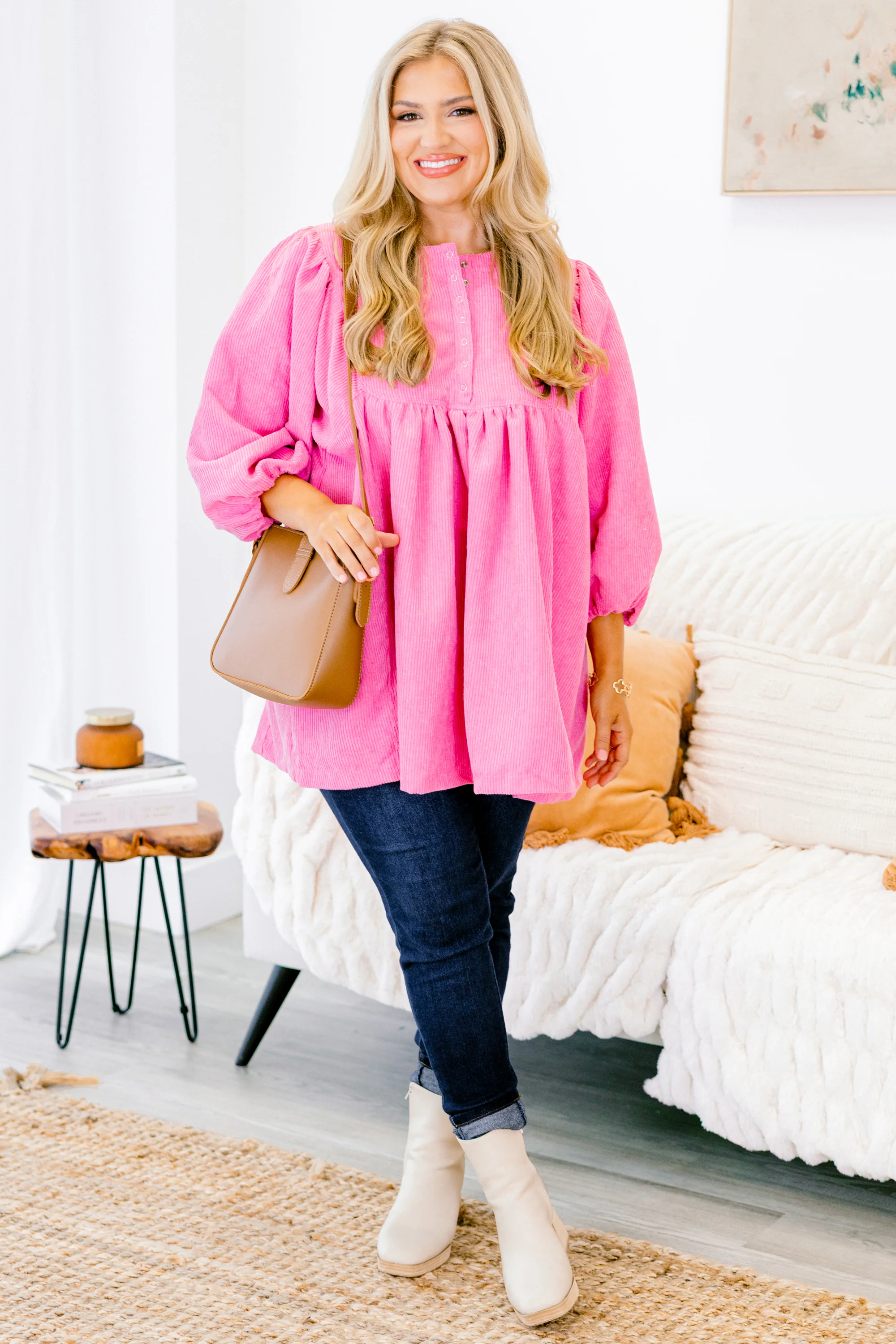 Summer Wave Tunic, Pink - Weilaico