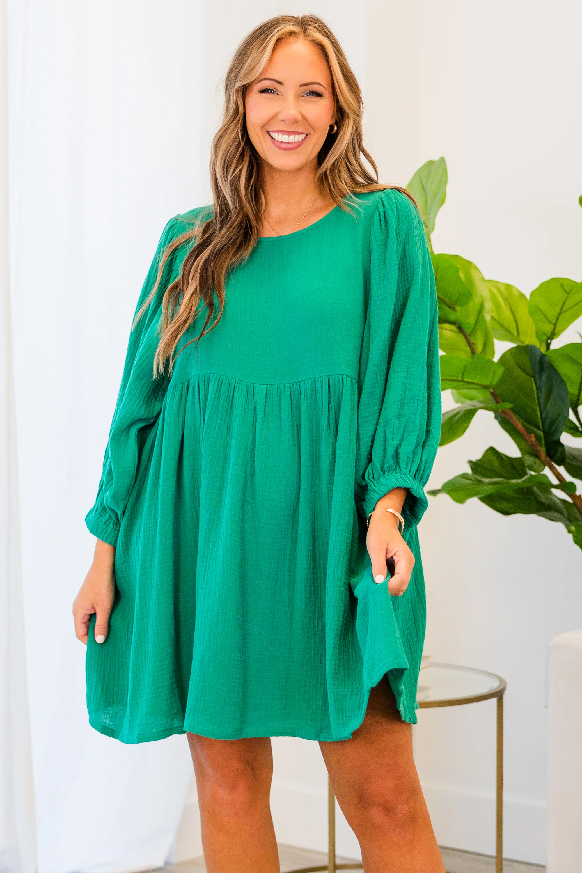 A Little Getaway Dress, Green - Weilaico