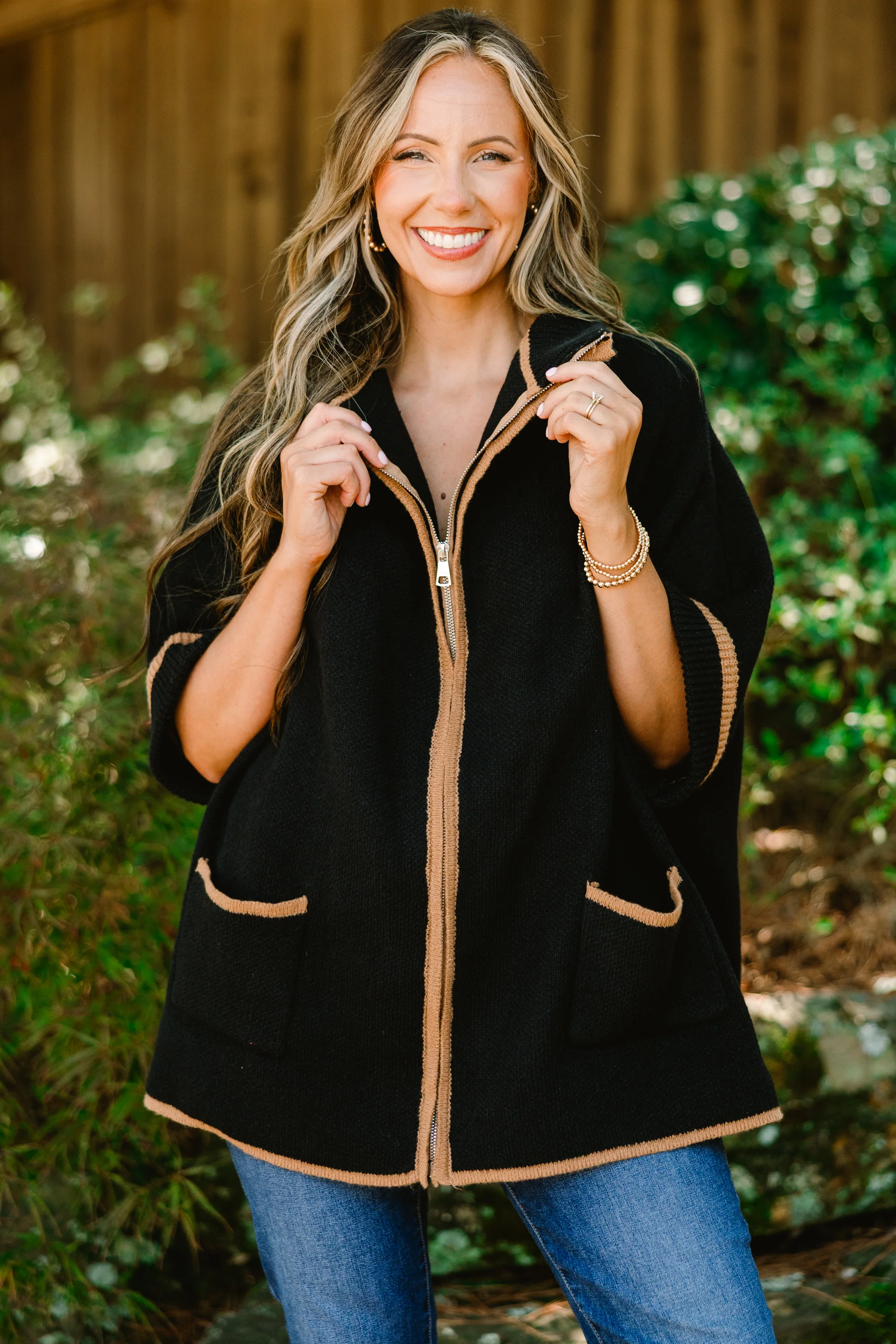 Give Me Peace Sweater, Black - Weilaico