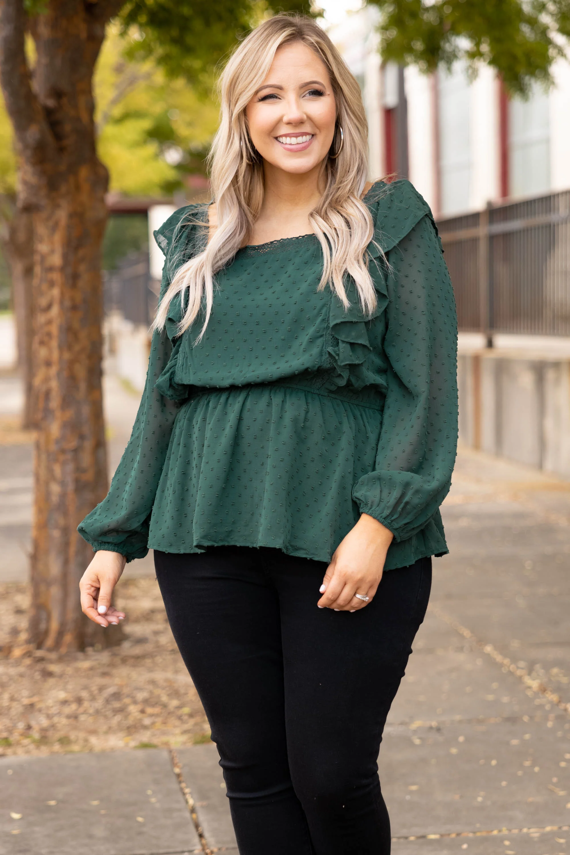 Somebody Like You Top, Hunter Green - Weilaico