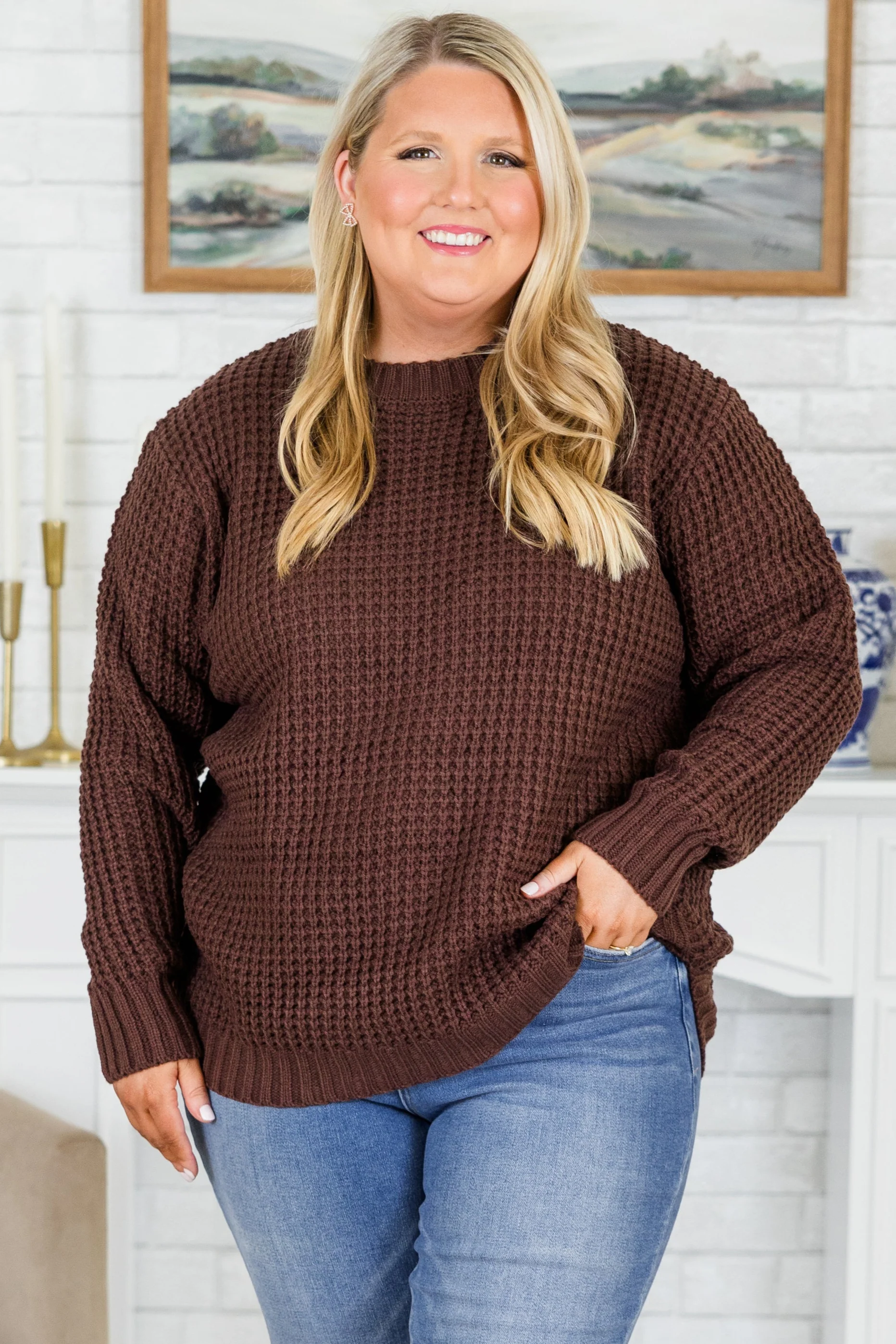 Everything We Loved Sweater, Mahogany - Weilaico