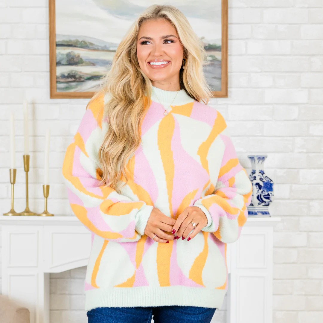 Hug Me Sweater, Orange Multi - Weilaico