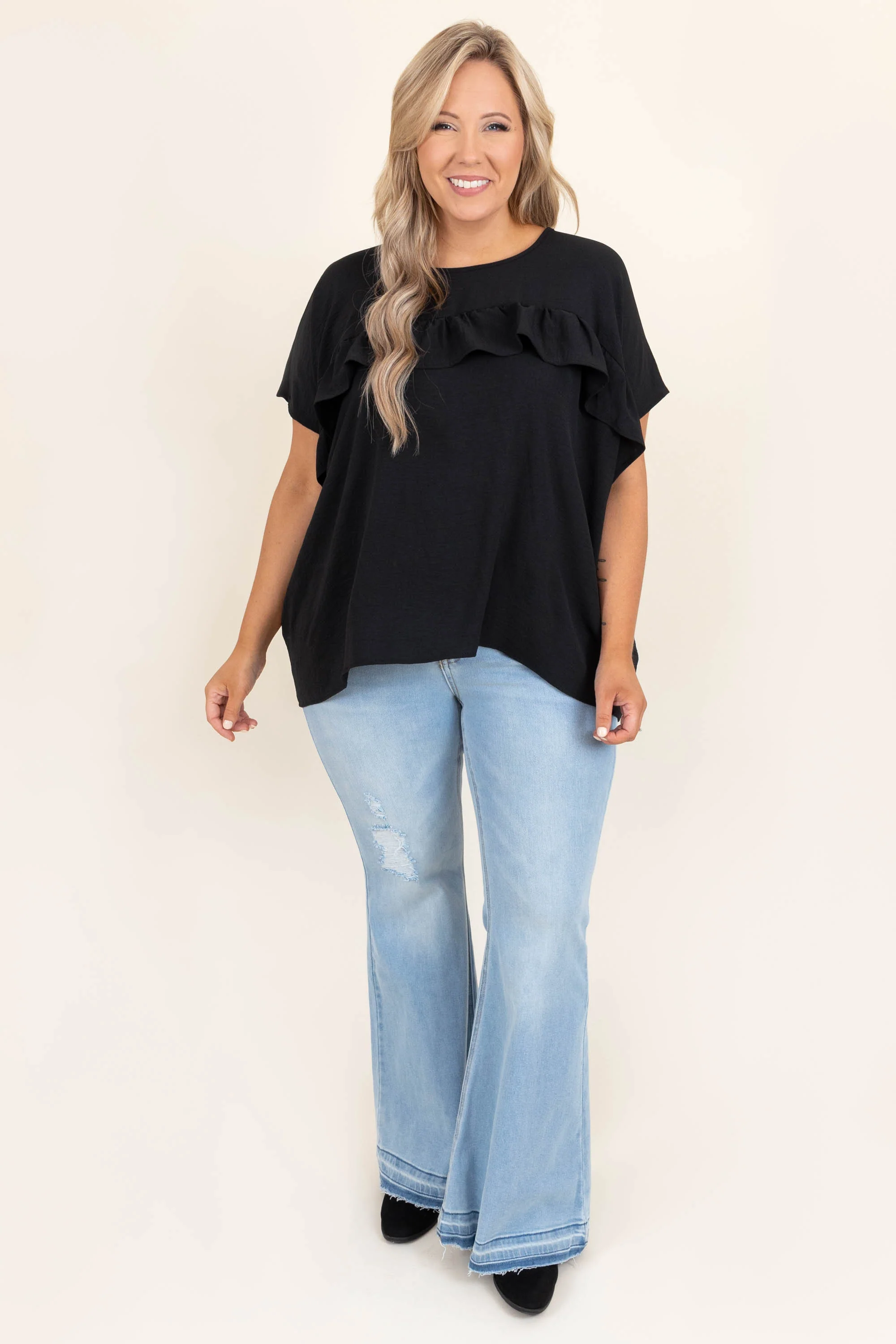 Rock On Babe Jeans, Light Wash - Weilaico