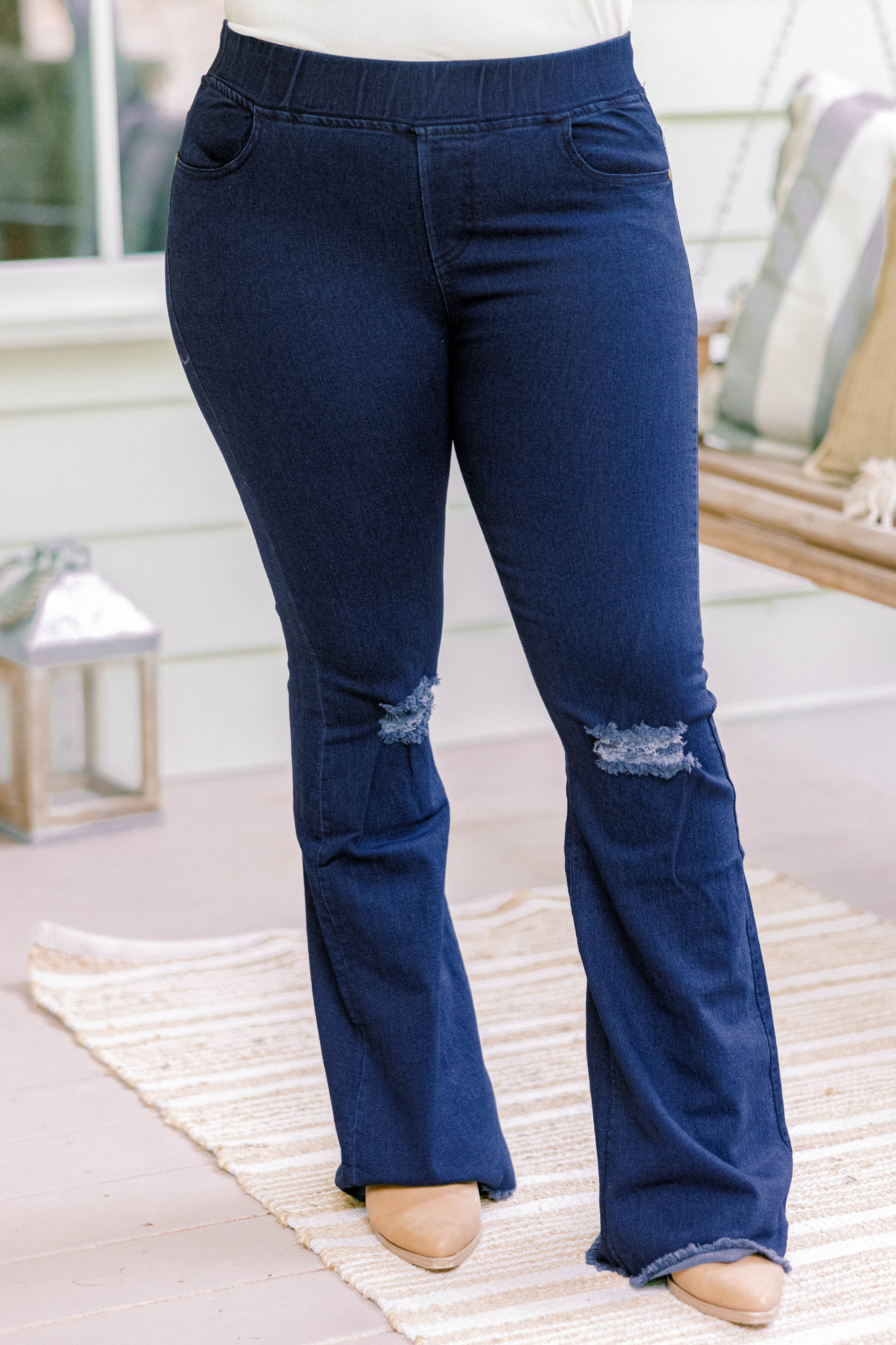 When We Met Jeggings, Blue - Weilaico