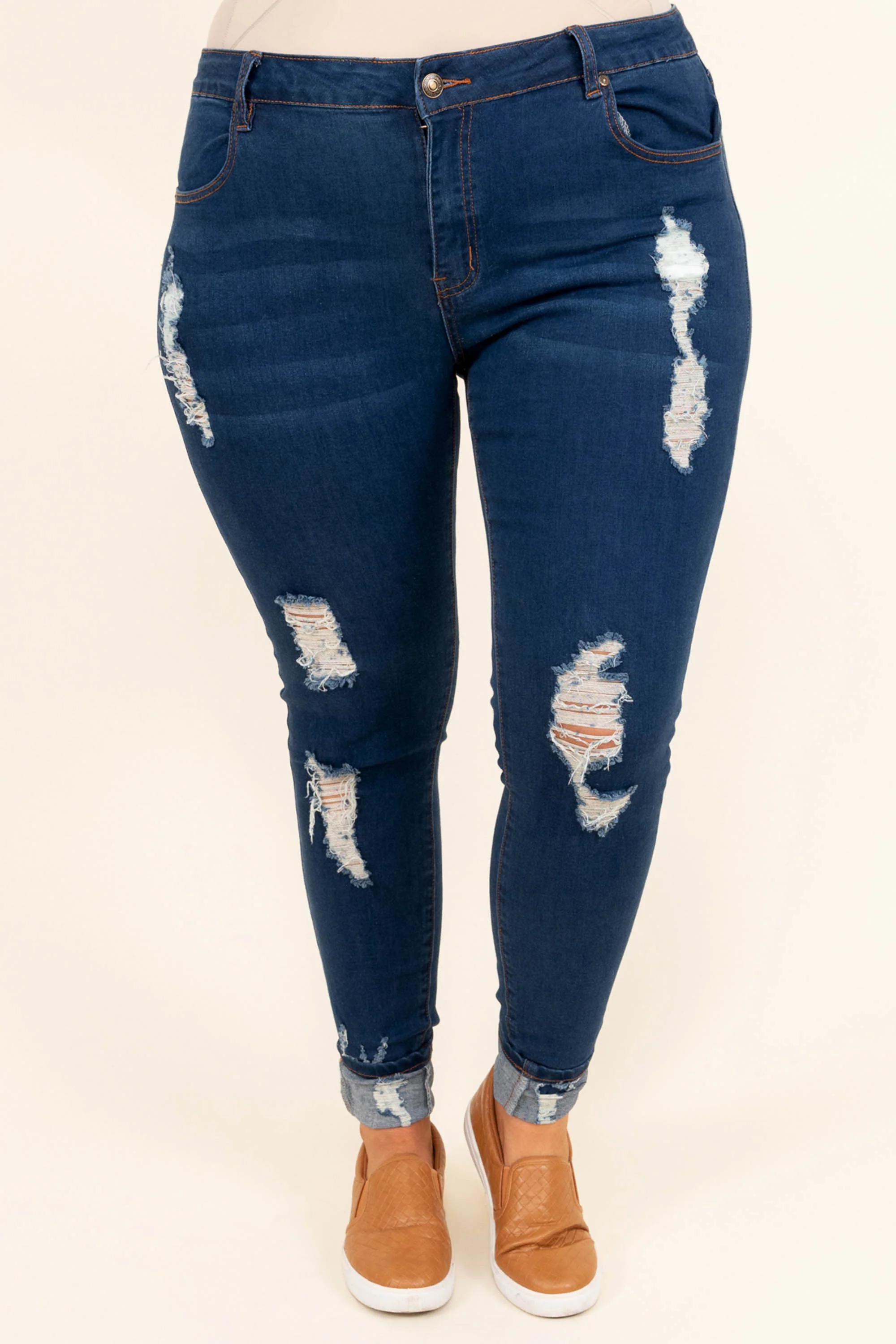 Down Memory Lane Jeans, Dark Wash - Weilaico