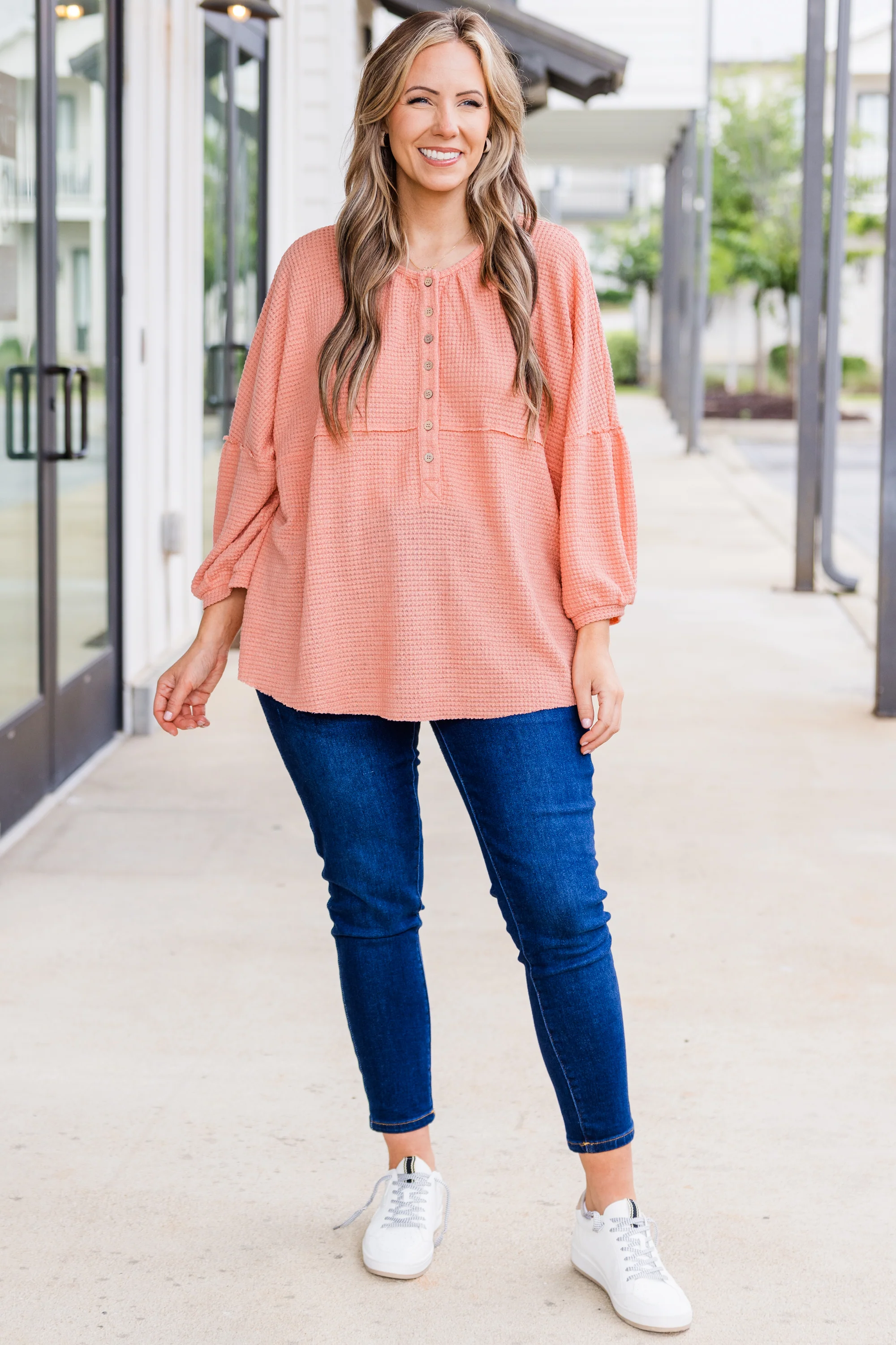 Eternal Embrace Top, Peach - Weilaico