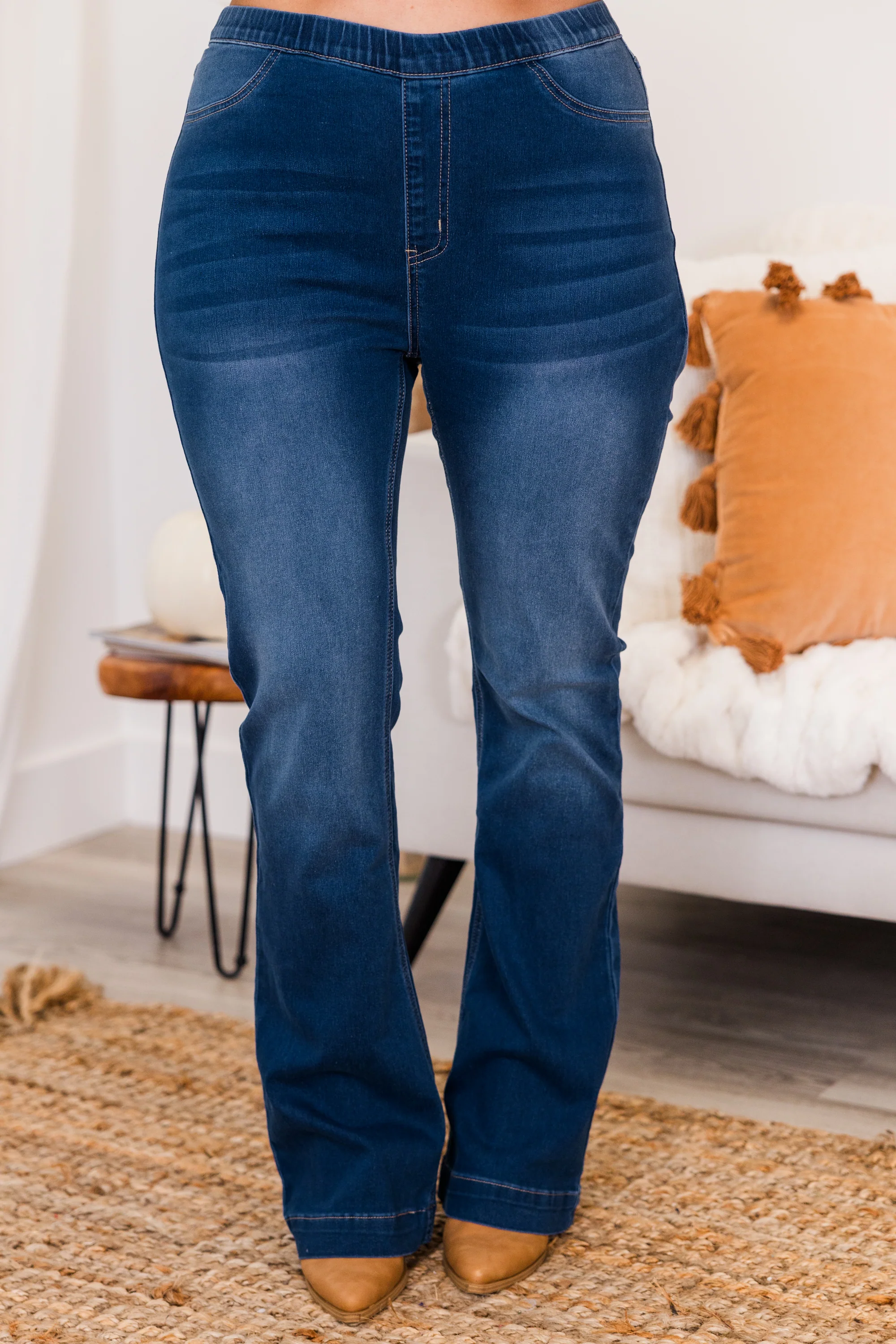 Flare For The Dramatic Jeans, Dark Denim - Weilaico
