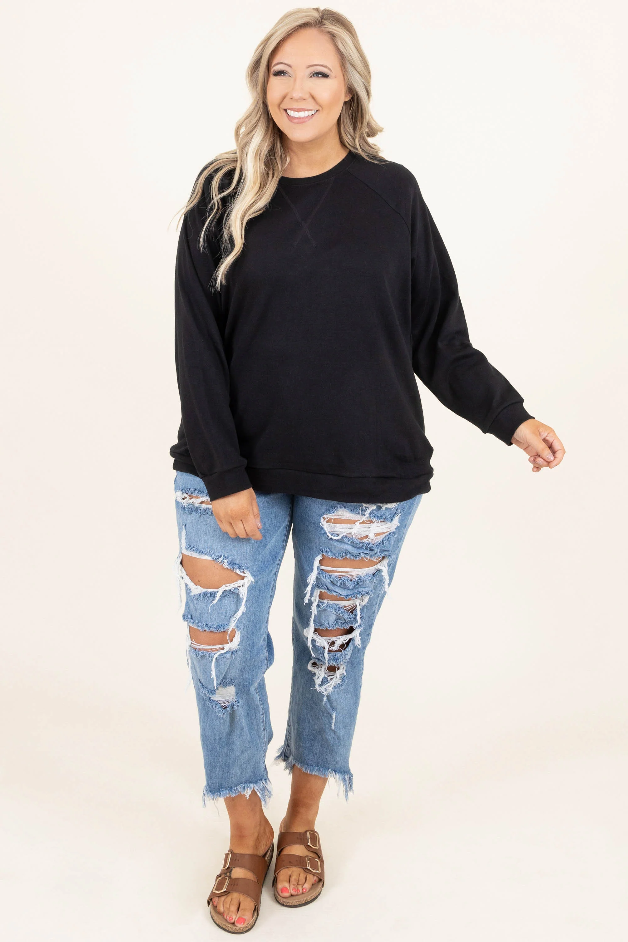 Do It Girlfriend Jeans, Medium Wash - Weilaico