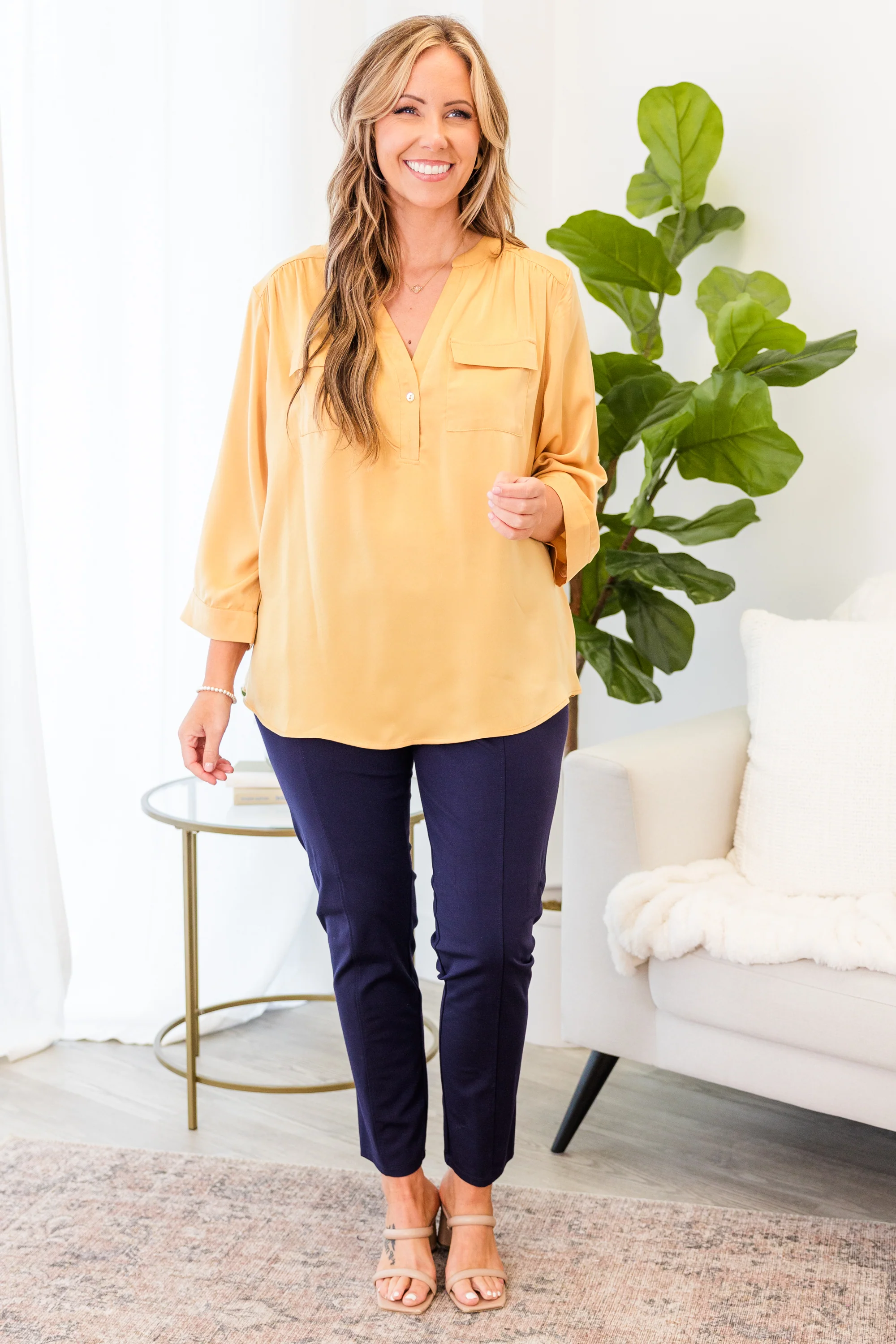 Cute And Charming Top, Yellow - Weilaico