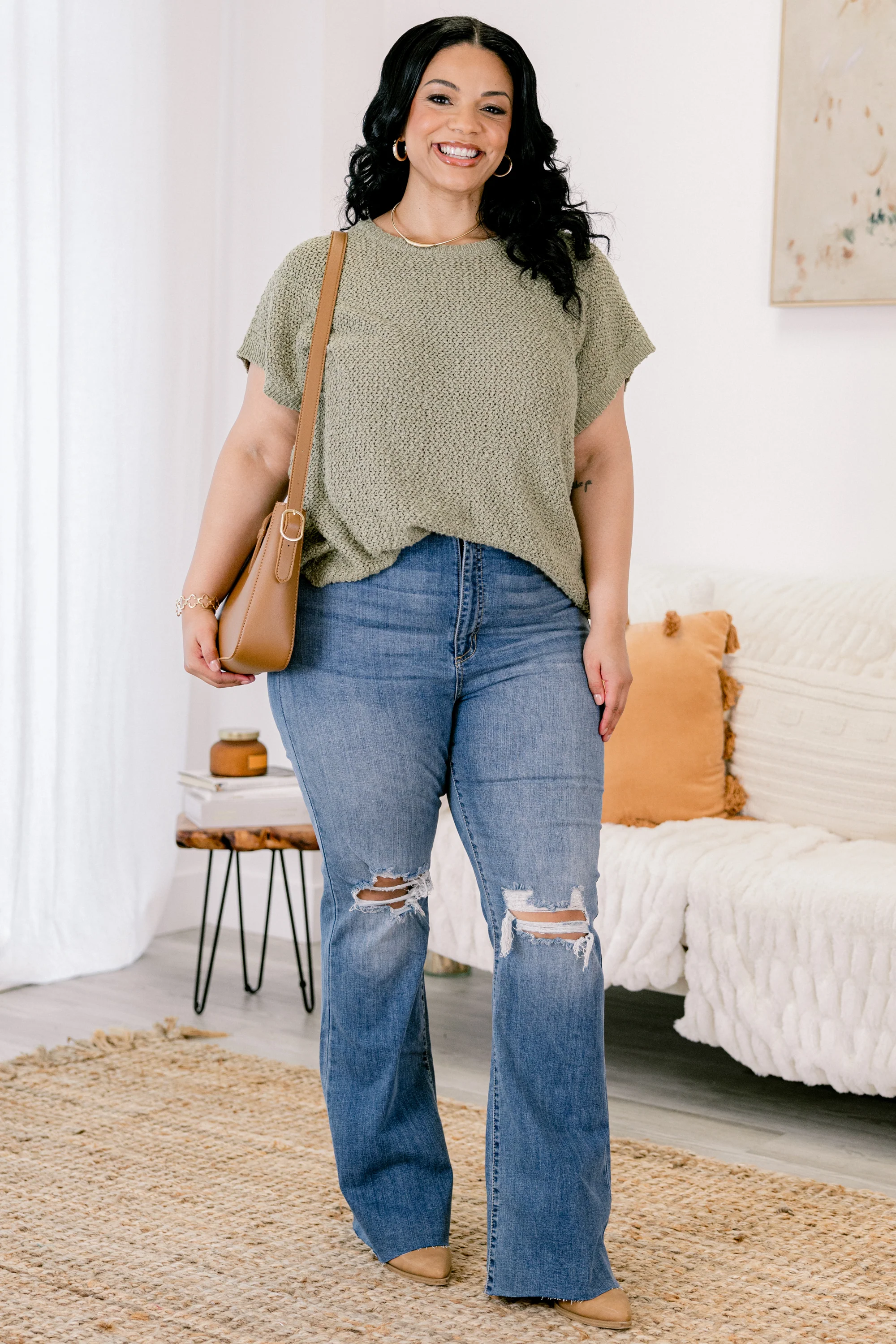 Spin The Block Jeans, Dark Wash - Weilaico