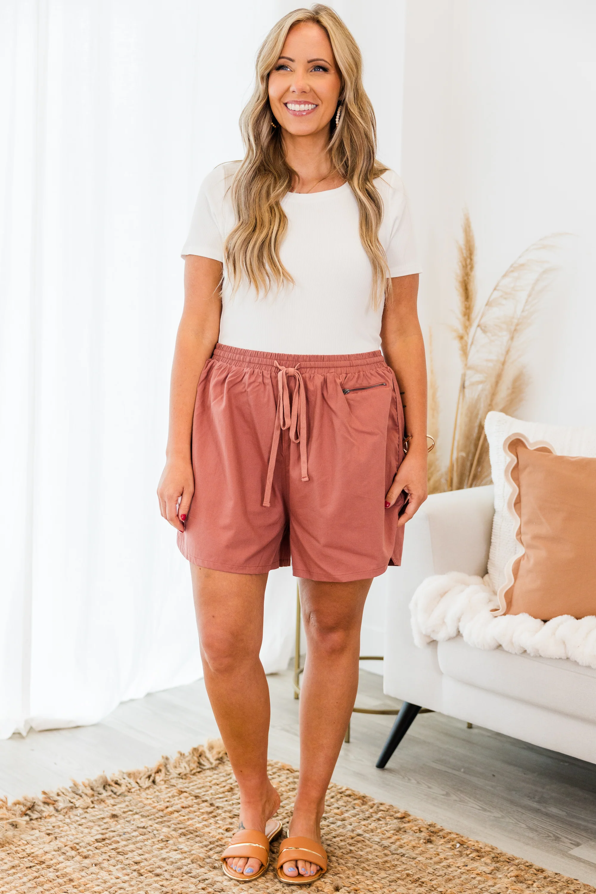 Daily Love Notes Shorts, Mauve - Weilaico