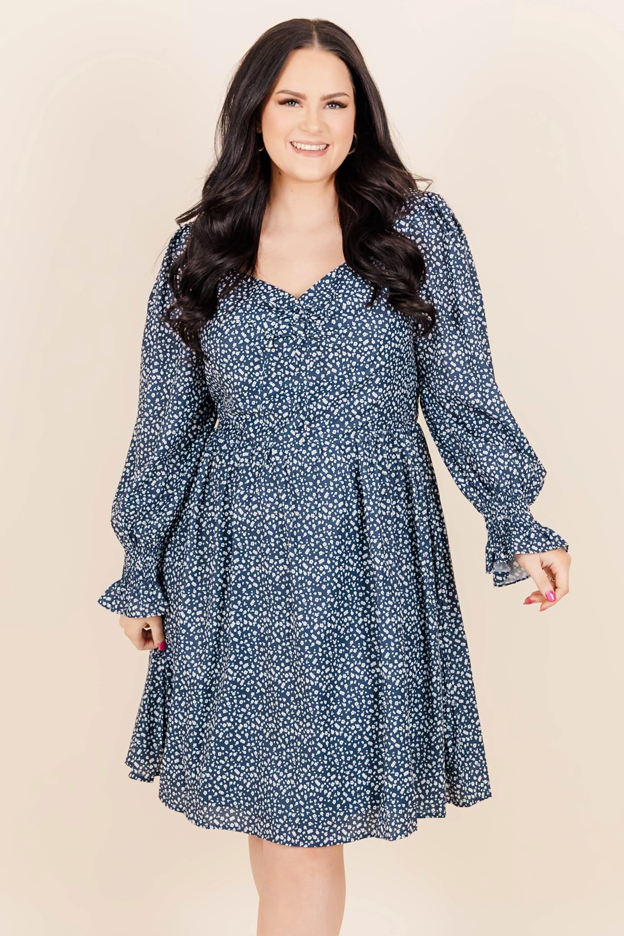 Dancing With Our Hands Tied Dress, Navy - Weilaico