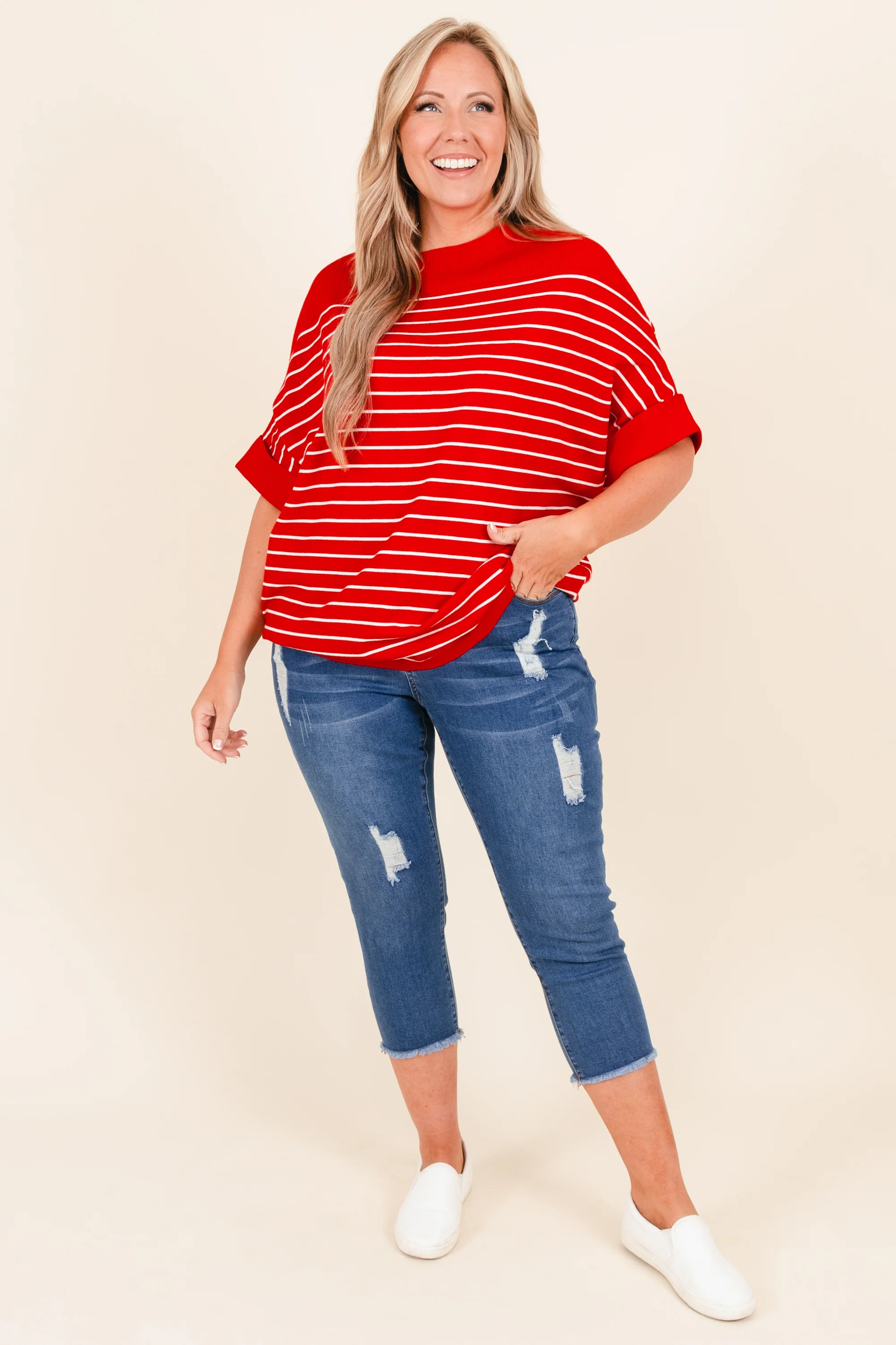 No Matter What Capris, Medium Wash - Weilaico