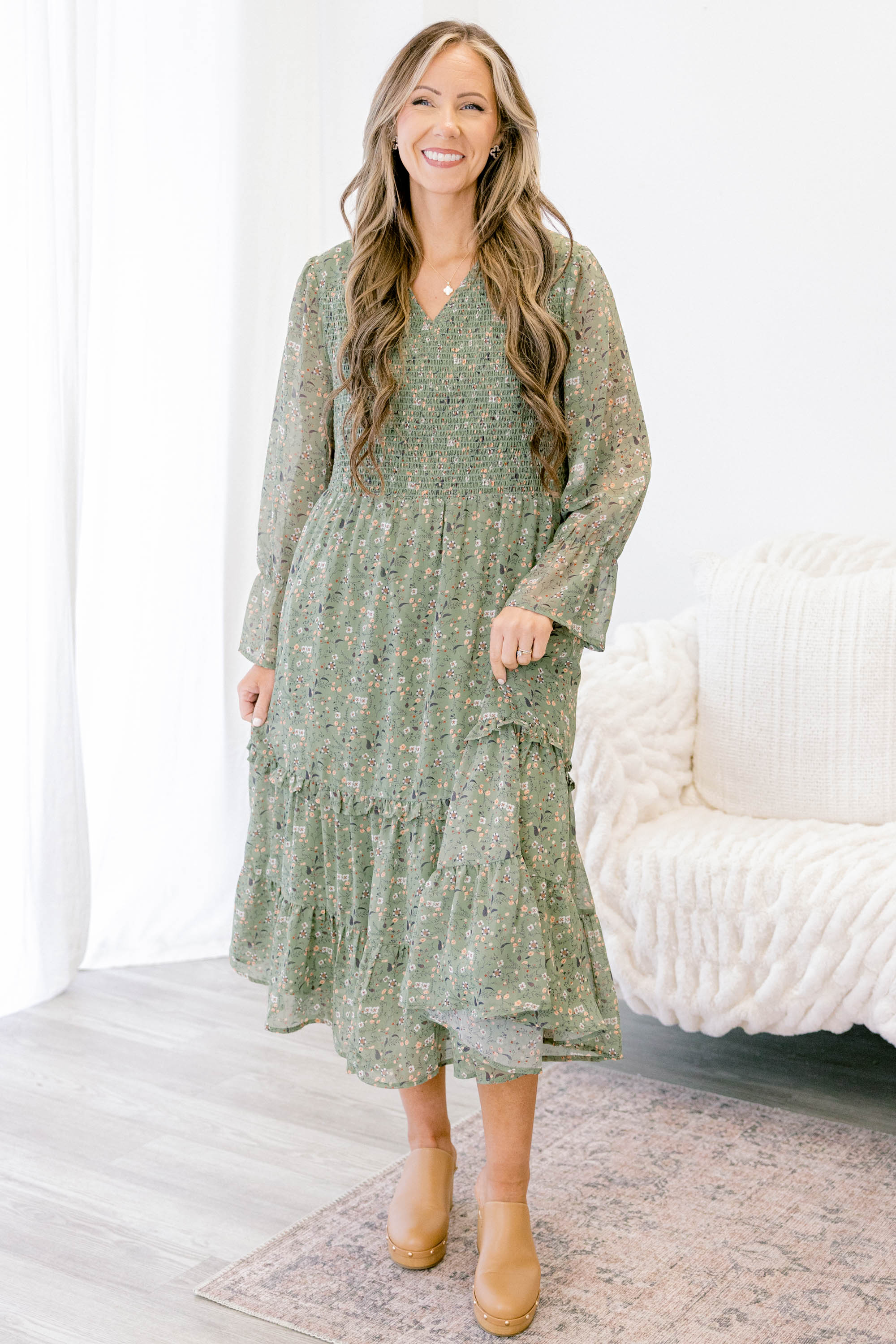 Montana Mornings Dress, Mint Floral - Weilaico