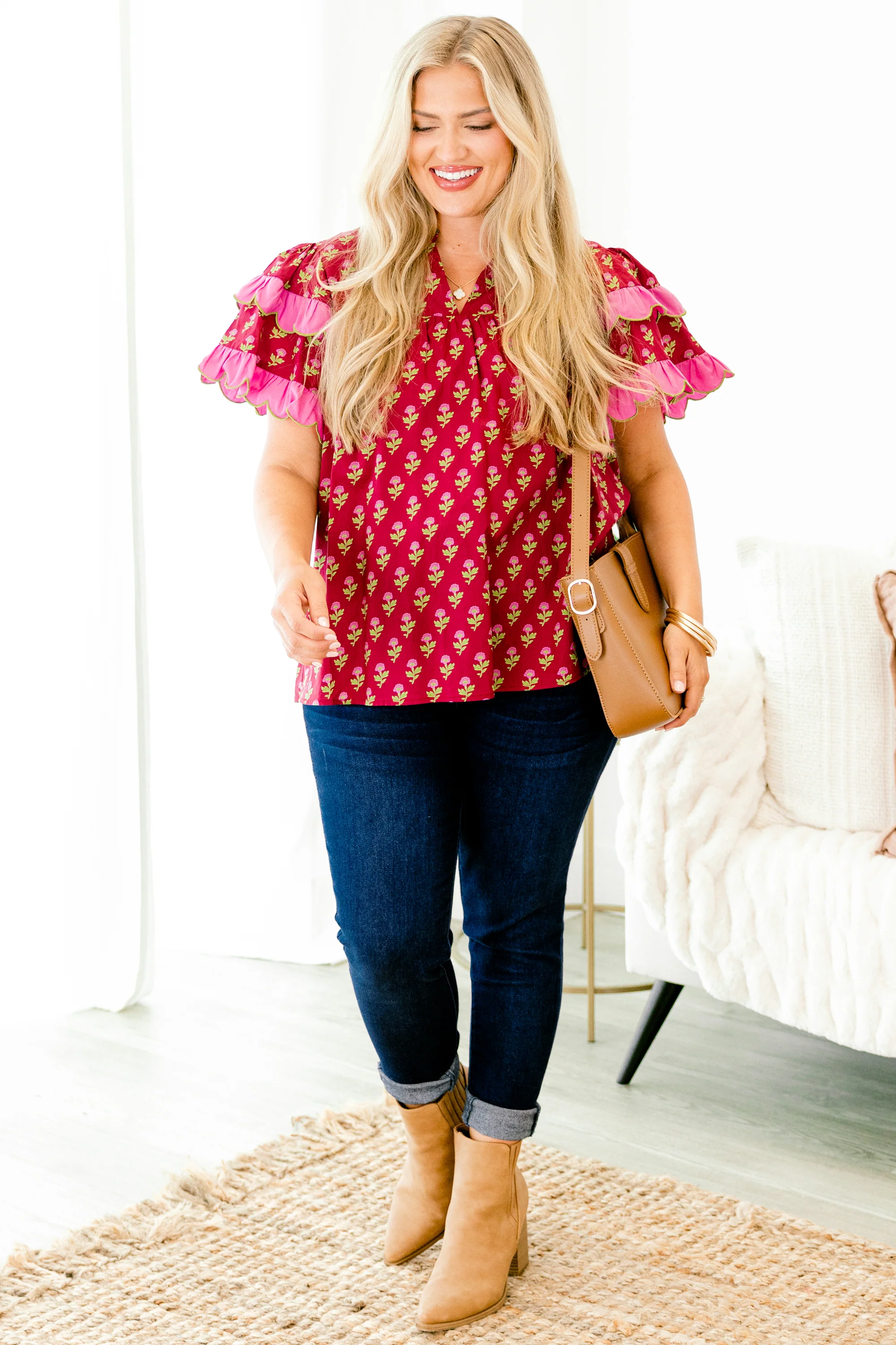 Santorini Bound Top, Red - Weilaico