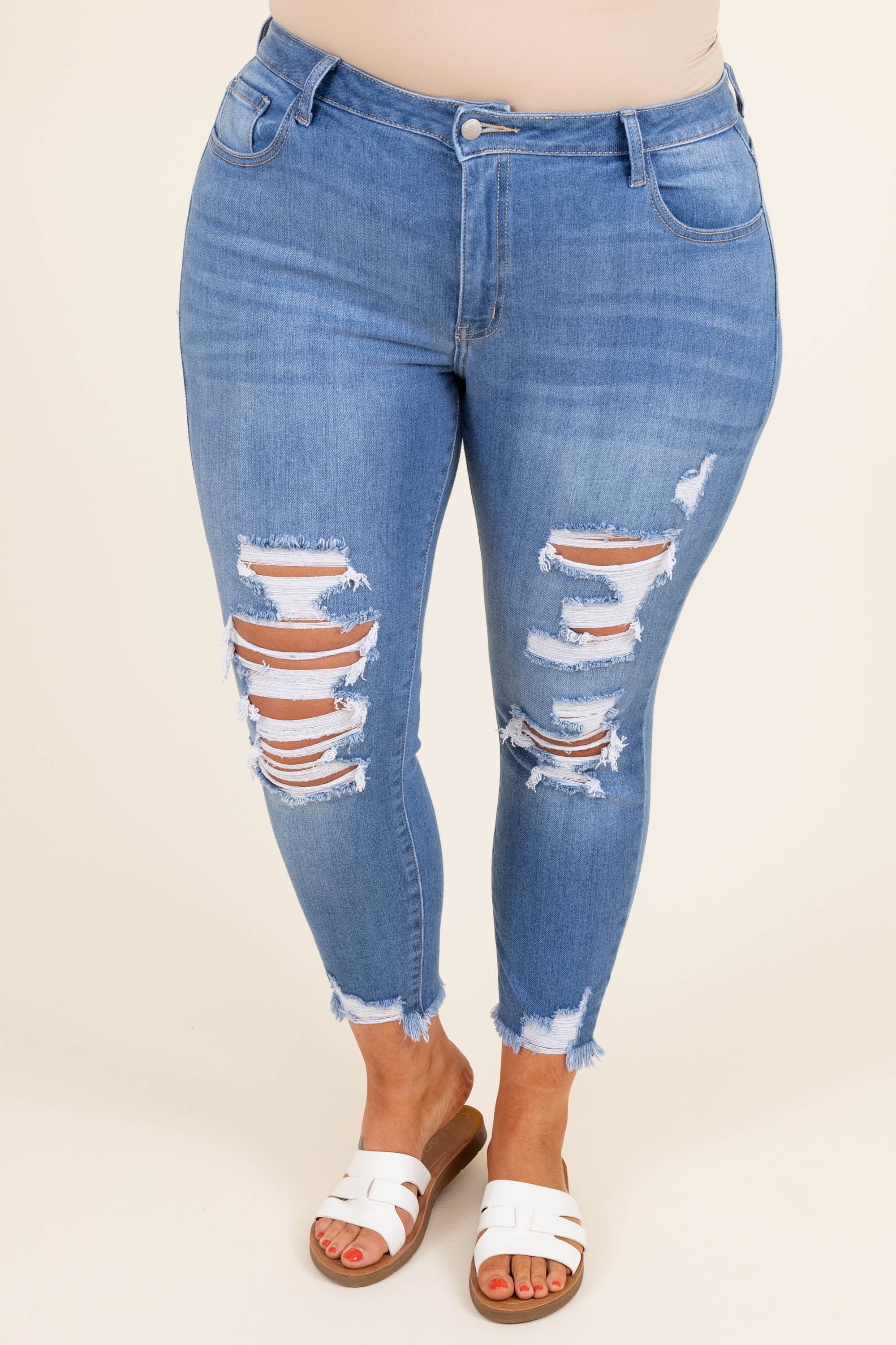 Reach For It Jeans, Medium Wash - Weilaico