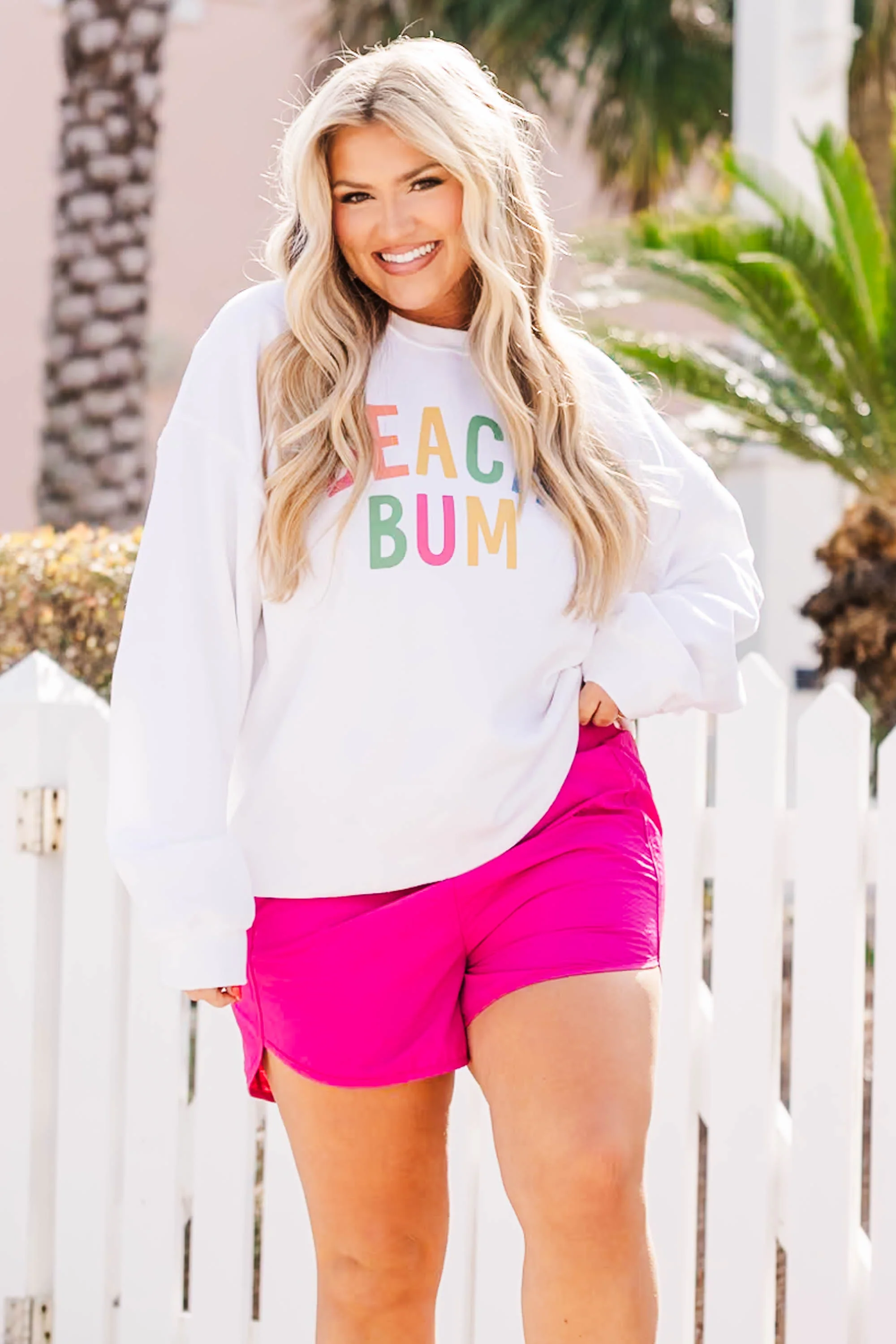 She's A Go-Getter Shorts, Magenta - Weilaico