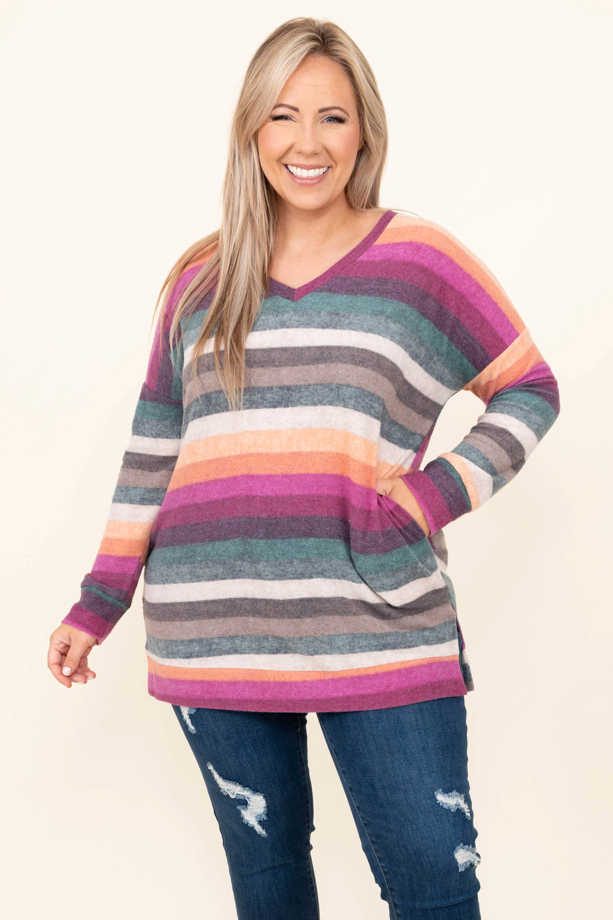 Movies And Cuddles Top, Magenta/ Jade - Weilaico