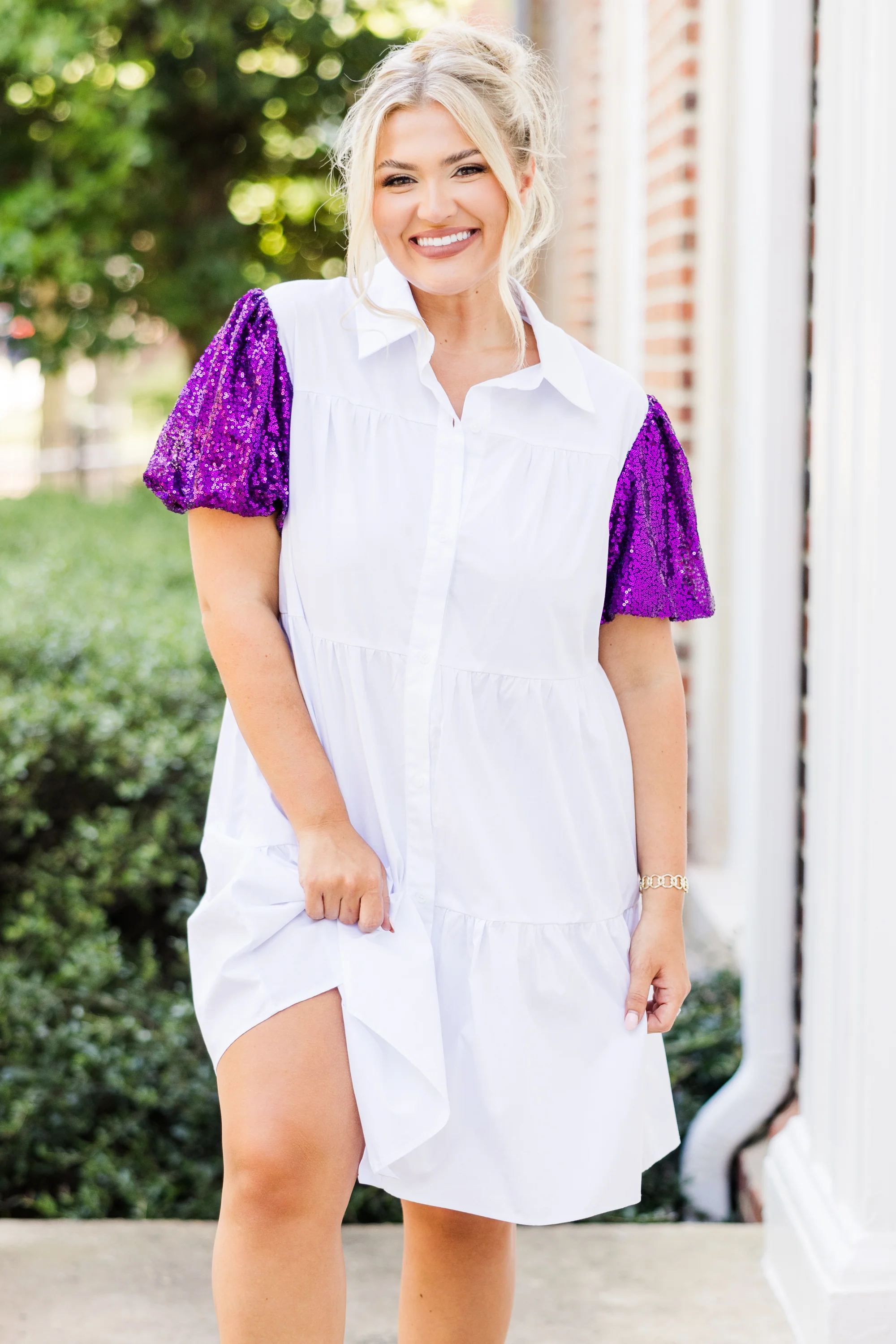 Game Day Glam Dress, Purple - Weilaico